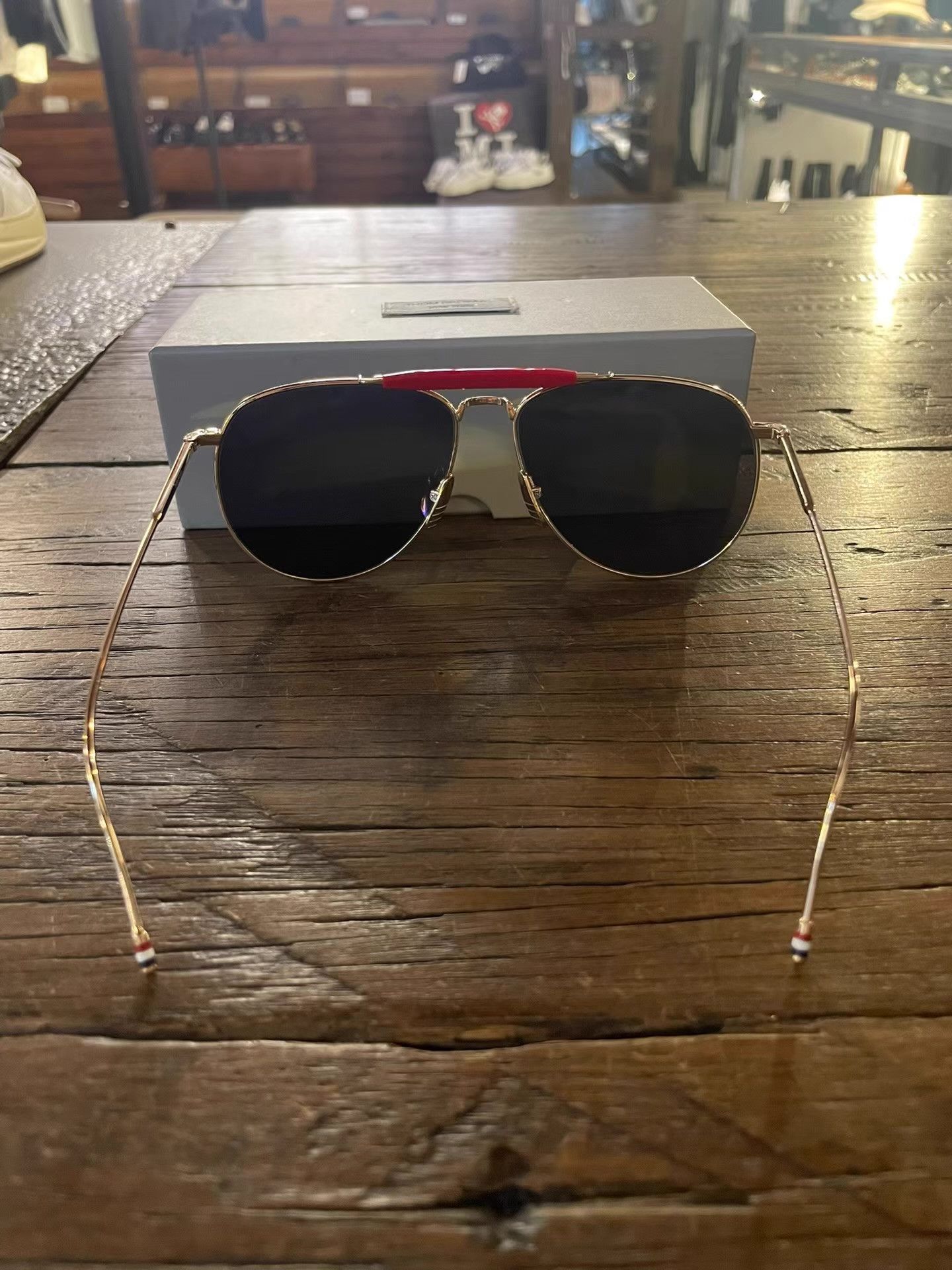 Thom Browne Thom Browne 15K gold-plated frame gold-lens sunglasses. Ｑ25 Size ONE SIZE - 6 Thumbnail