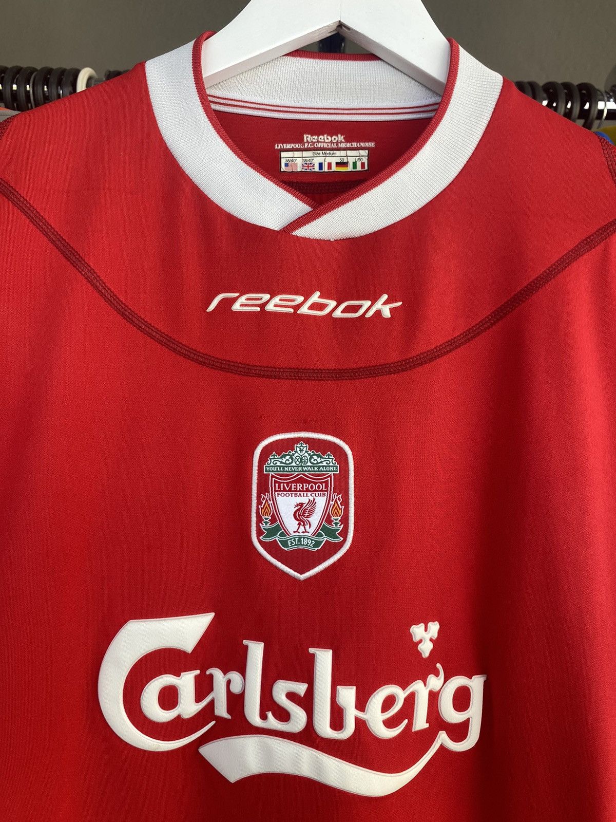 Reebok 2002/04 REEBOK LIVERPOOL HOME SOCCER FOOTBALL JERSEY SHIRT Size US M / EU 48-50 / 2 - 5 Thumbnail