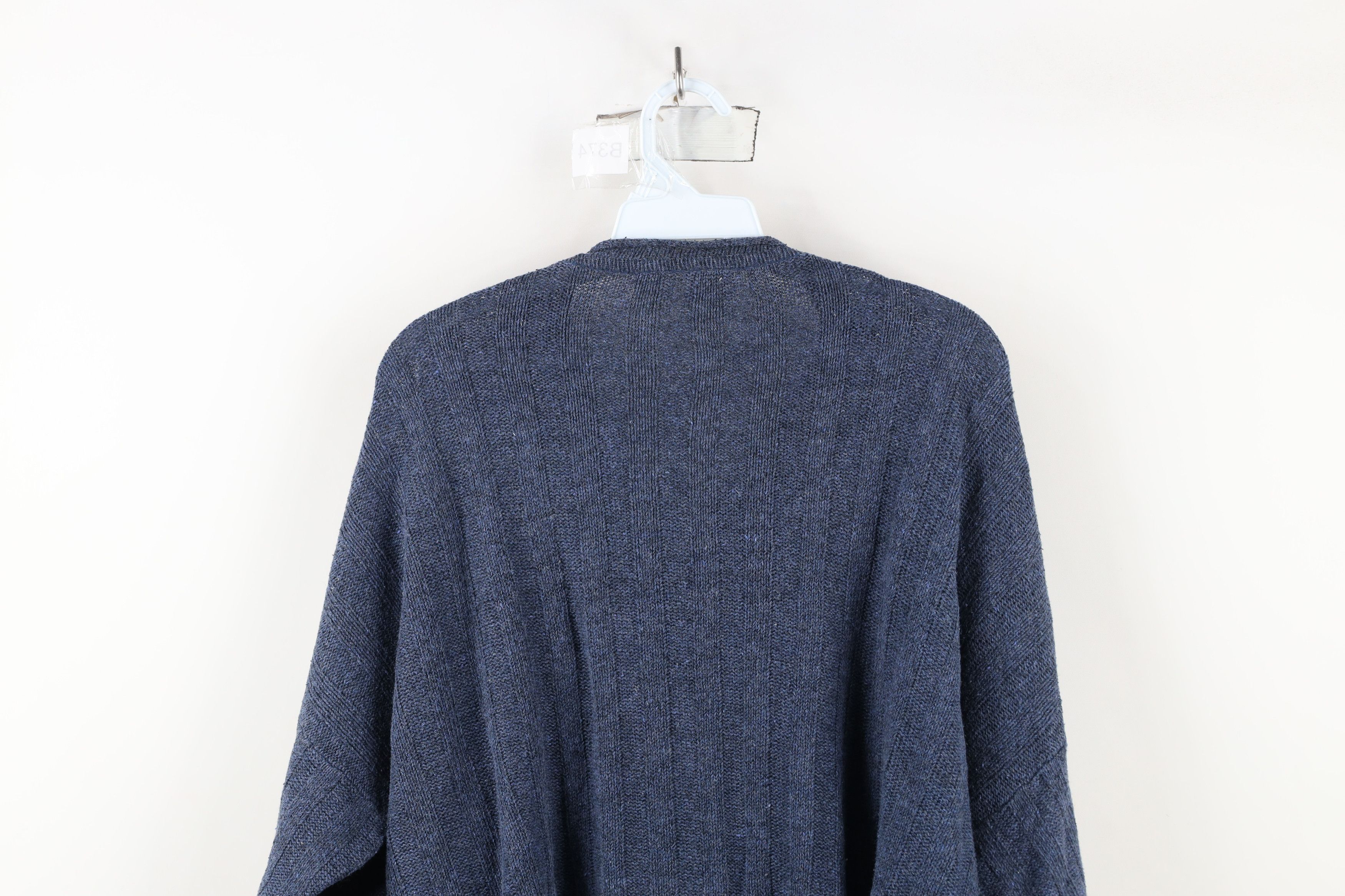 Vintage Vintage 90s Streetwear Ribbed Marled Knit Henley Sweater Size US L / EU 52-54 / 3 - 10 Thumbnail