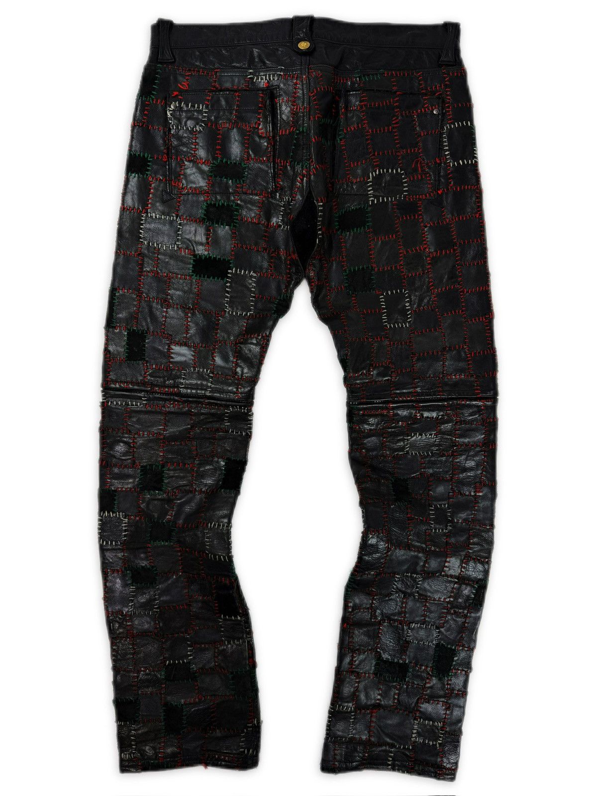 Blackmeans AW13 Blackmeans Scab Calfskin Leather Patchwork Crust Pants Size US 31 - 4 Thumbnail