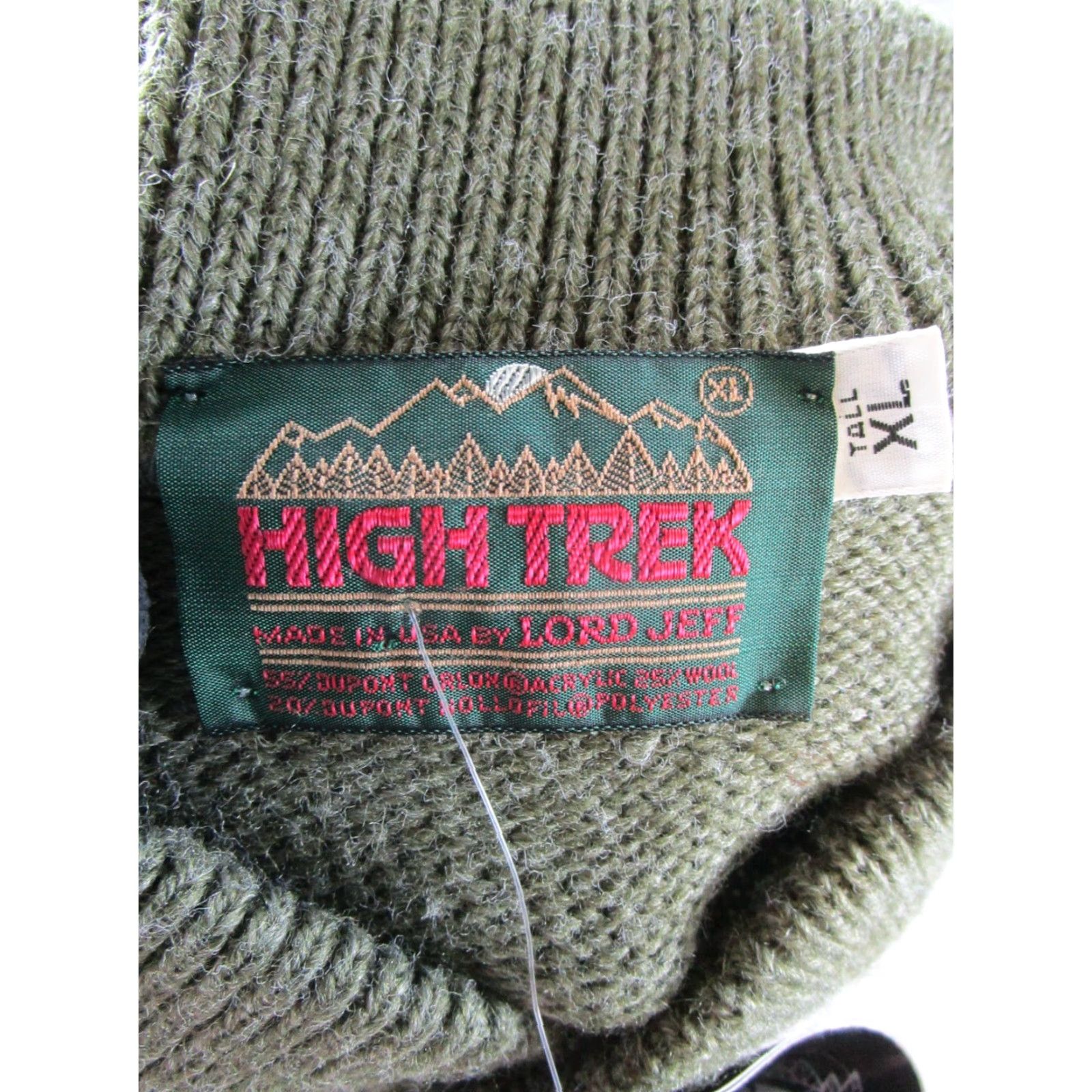 Vintage VINTAGE High Trek Mens XL Green Knit Hiking Pullover Sweater Mock Neck Long Sleeve Regular Fit N/A Size US XL / EU 56 / 4 - 3 Thumbnail