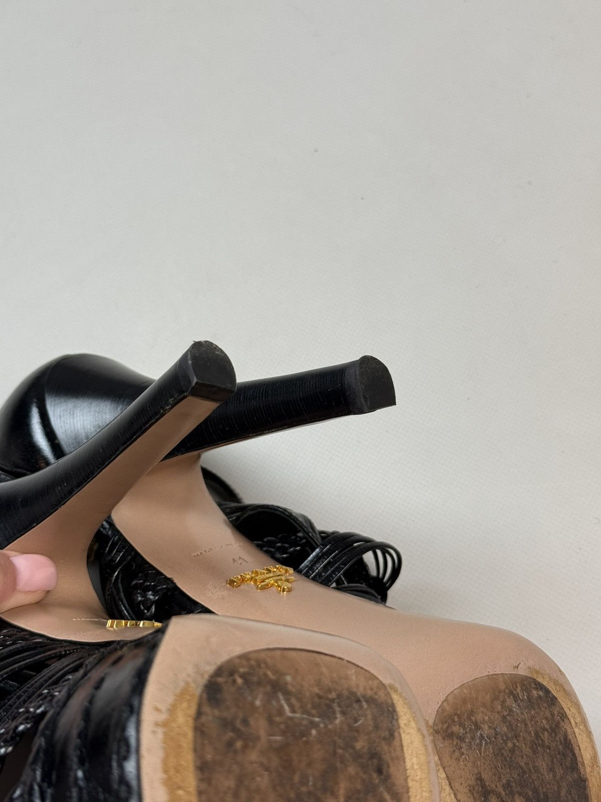 Prada Prada Ladies Black Leather Strappy Heels Shoes Size 41 Size US 10 / IT 40 - 23 Thumbnail