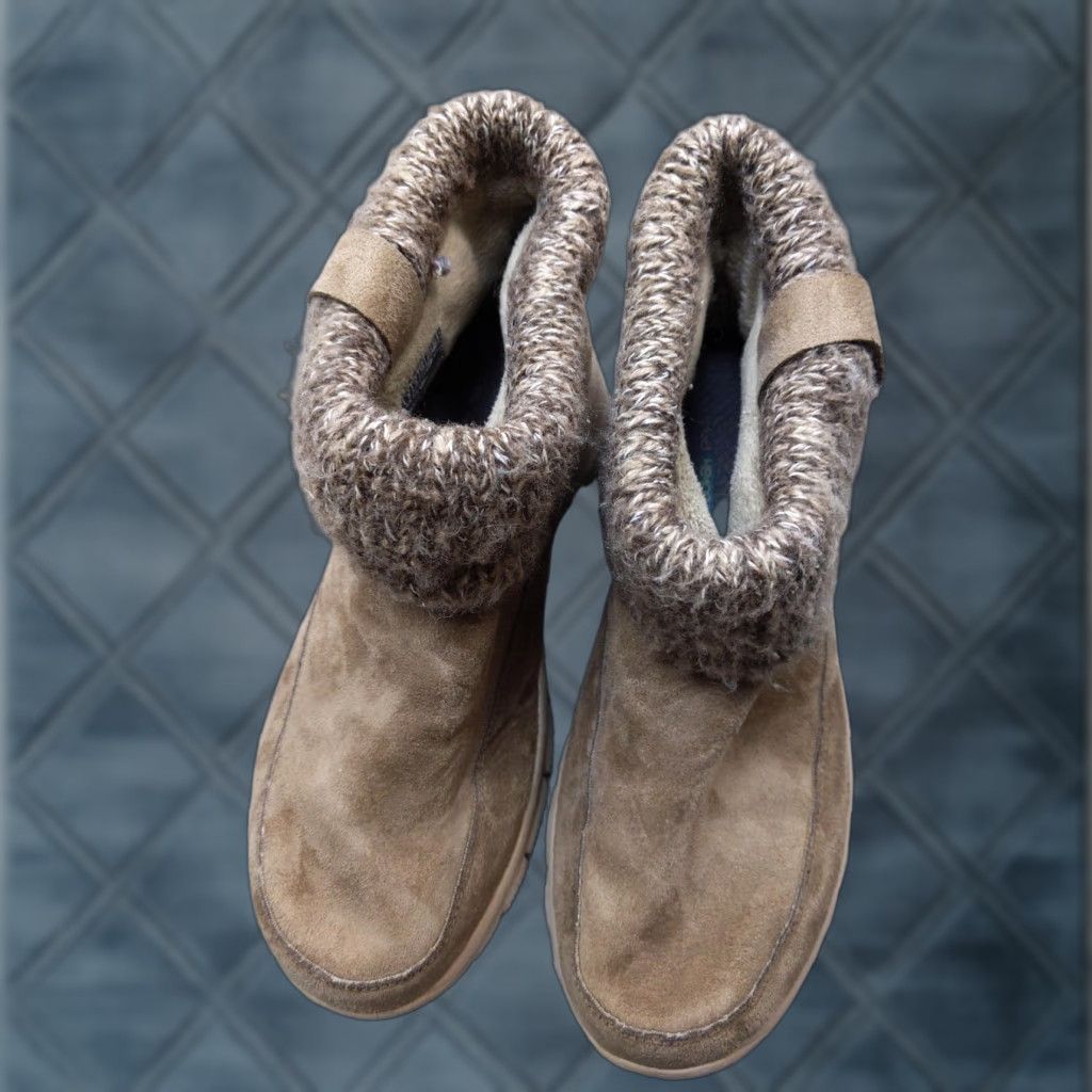 SKECHERS Skechers Womens Boots Size 8 38 Tan Knit Cuff Ankle Winter Walking SN49539 Size US 9 / IT 39 - 1 Thumbnail