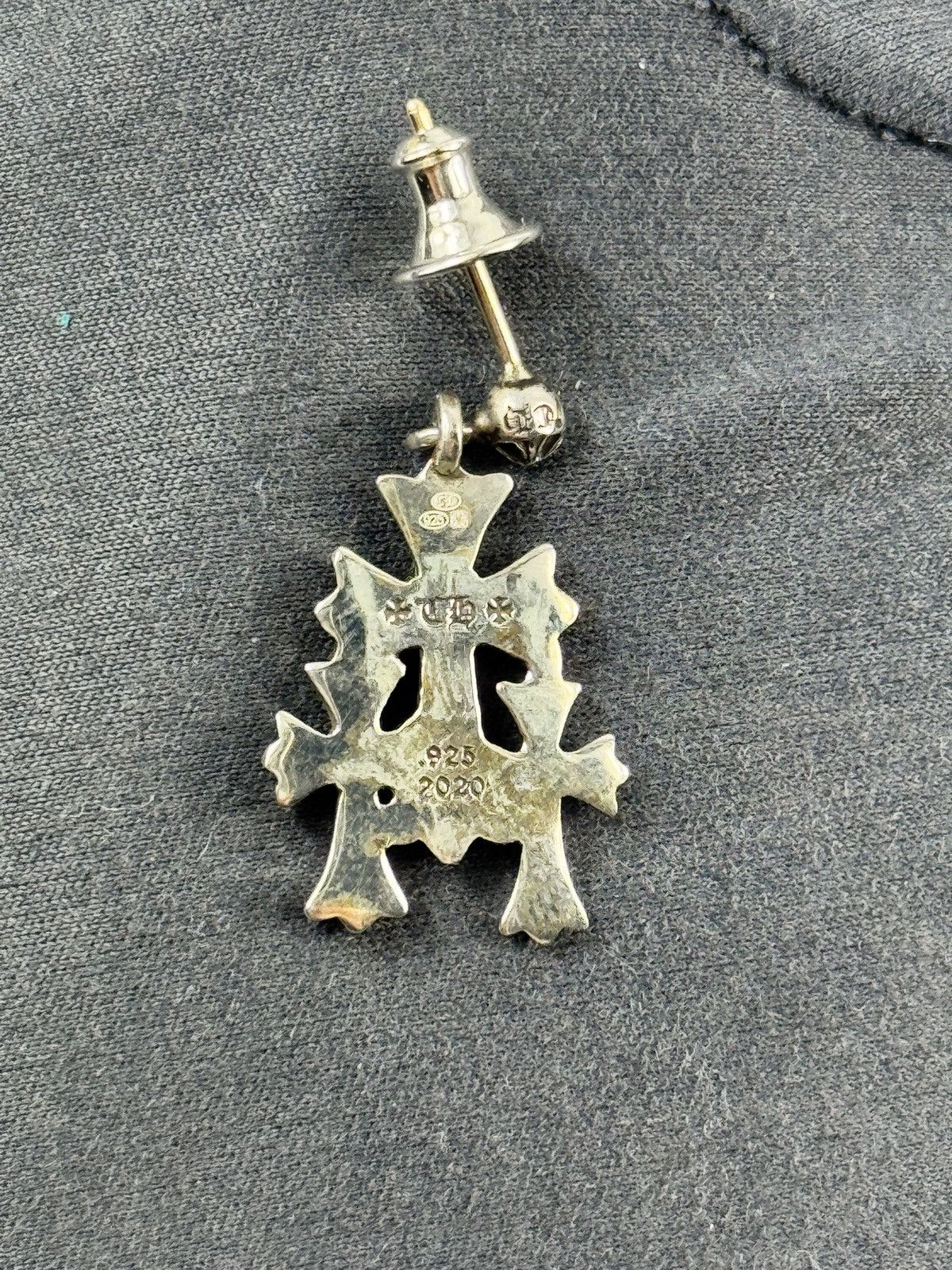 Chrome Hearts TRIPLE CROSS SILVER SINGLE EARRINGS Size ONE SIZE - 10 Thumbnail