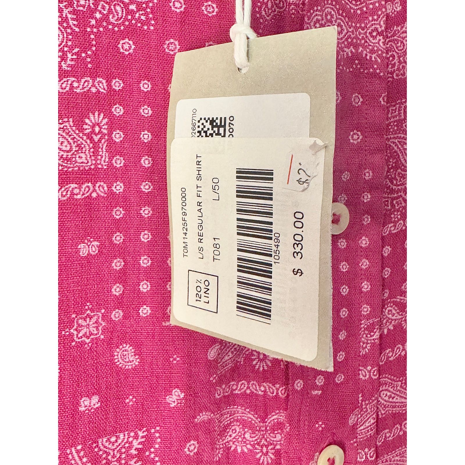 120% Lino 120% LINO NWT Pink Regular Fit Shirt Size US L / EU 52-54 / 3 - 5 Thumbnail