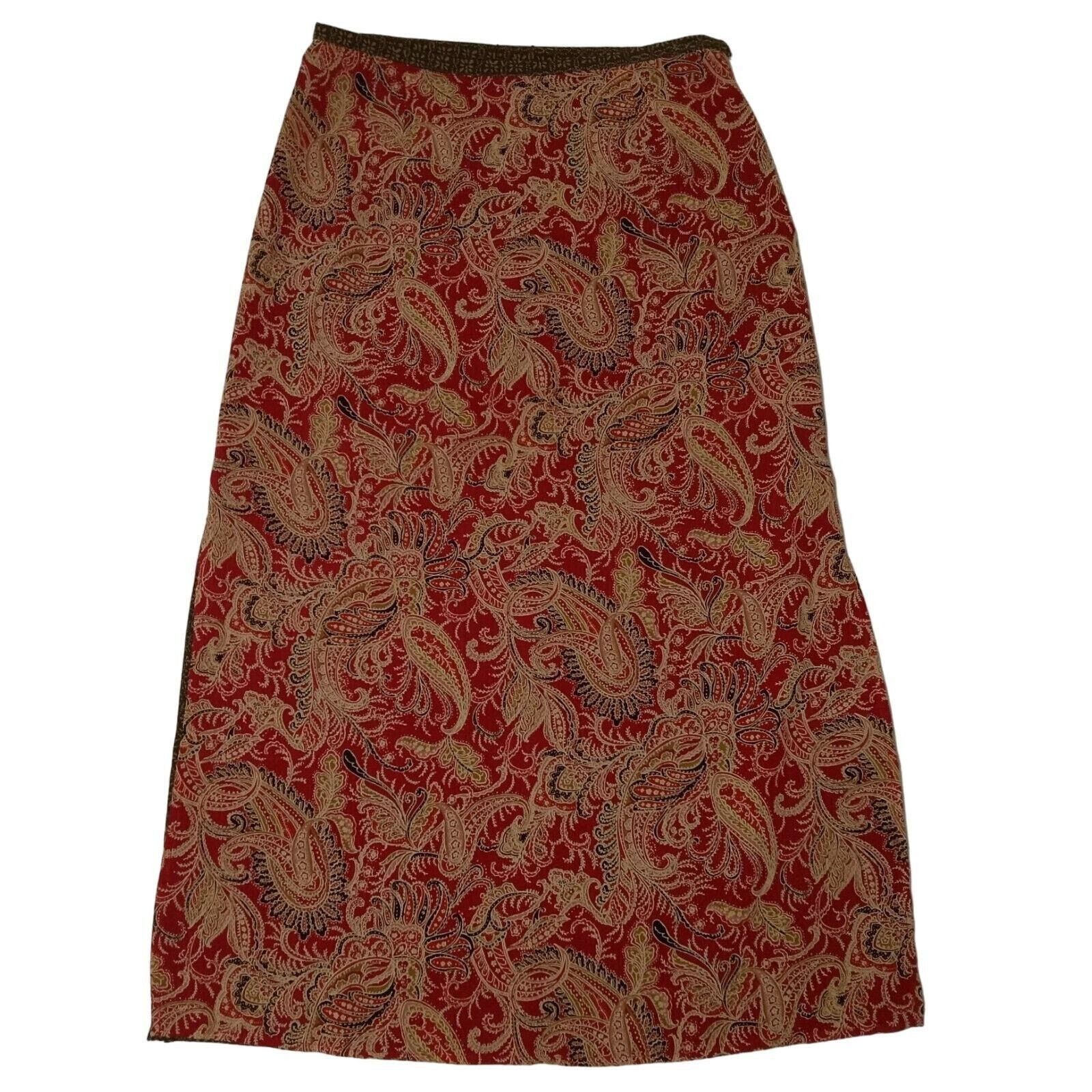 & Other Stories Emma James Skirt 8P Reversible A-Line Paisley Zip Elastic Size 28" / US 6 / IT 42 - 1 Thumbnail