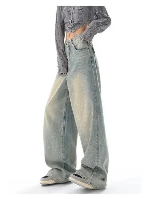 Japanese Brand Retro Distressed Blue Baggy Jeans Women Y2k Grunge Size 27" / US 4 / IT 40 - 3 Thumbnail