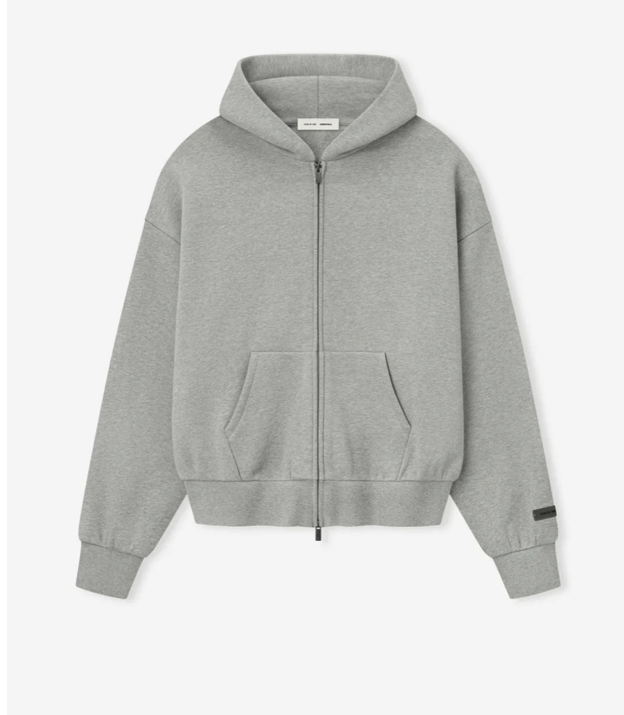 Fear of God FOG Essentials Classic Zip-Up Hoodie Concrete Heather L Size US L / EU 52-54 / 3 - 2 Thumbnail