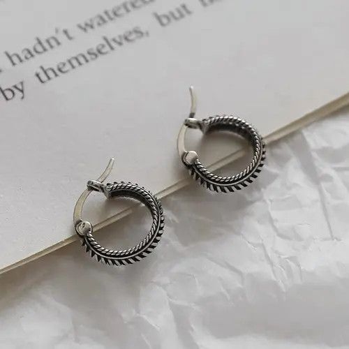 Other 100%925 silver retro punk earrings Size ONE SIZE - 2 Thumbnail