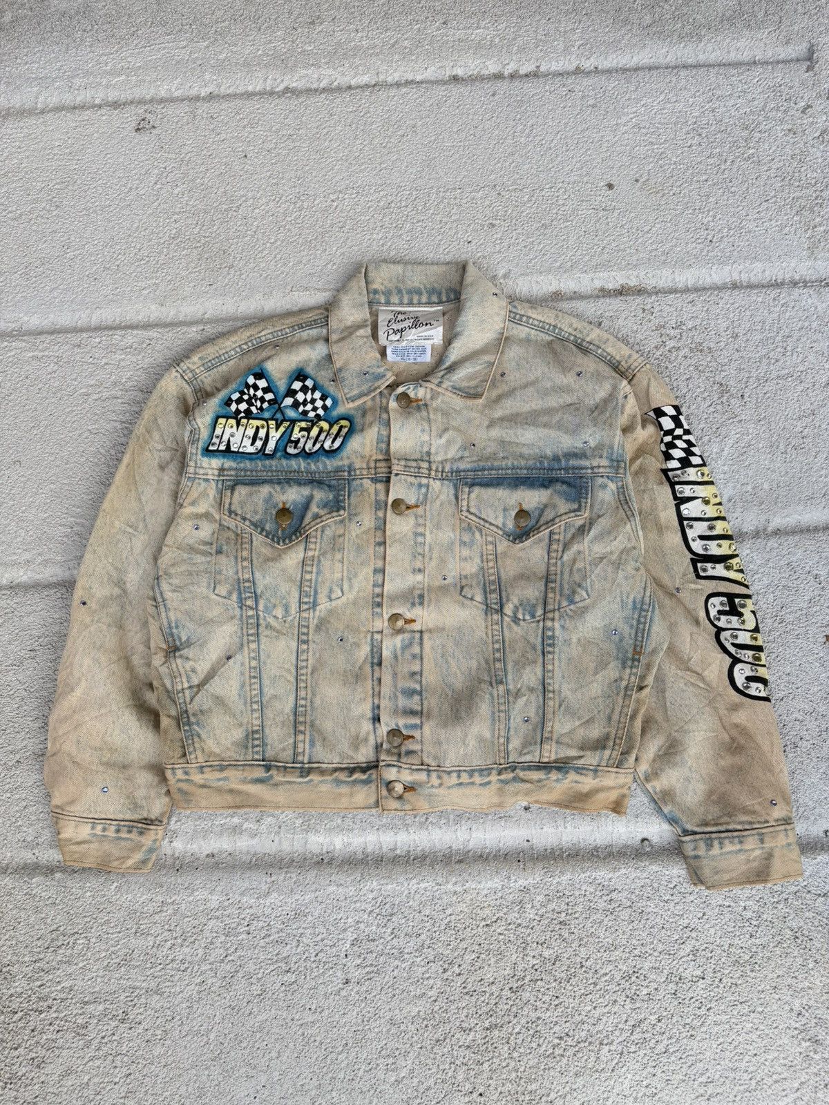 Vintage Tony Alamo Denim Jacket Vintage 80s Indy 500 Racing Size US XL / EU 56 / 4 - 2 Thumbnail