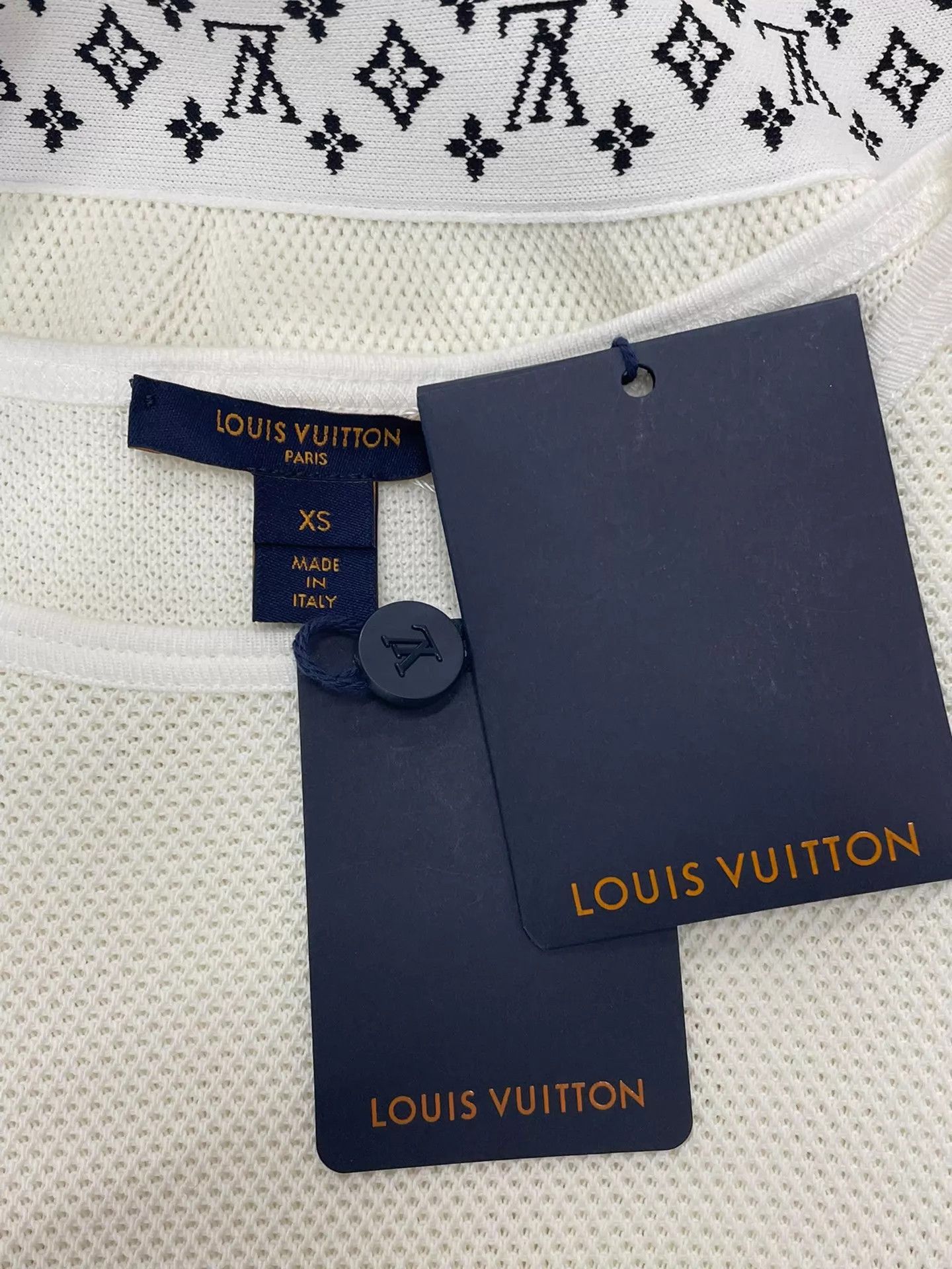 Louis Vuitton LV Poker Print White Long Sleeve Dress XS New Size XS / US 0-2 / IT 36-38 - 4 Thumbnail