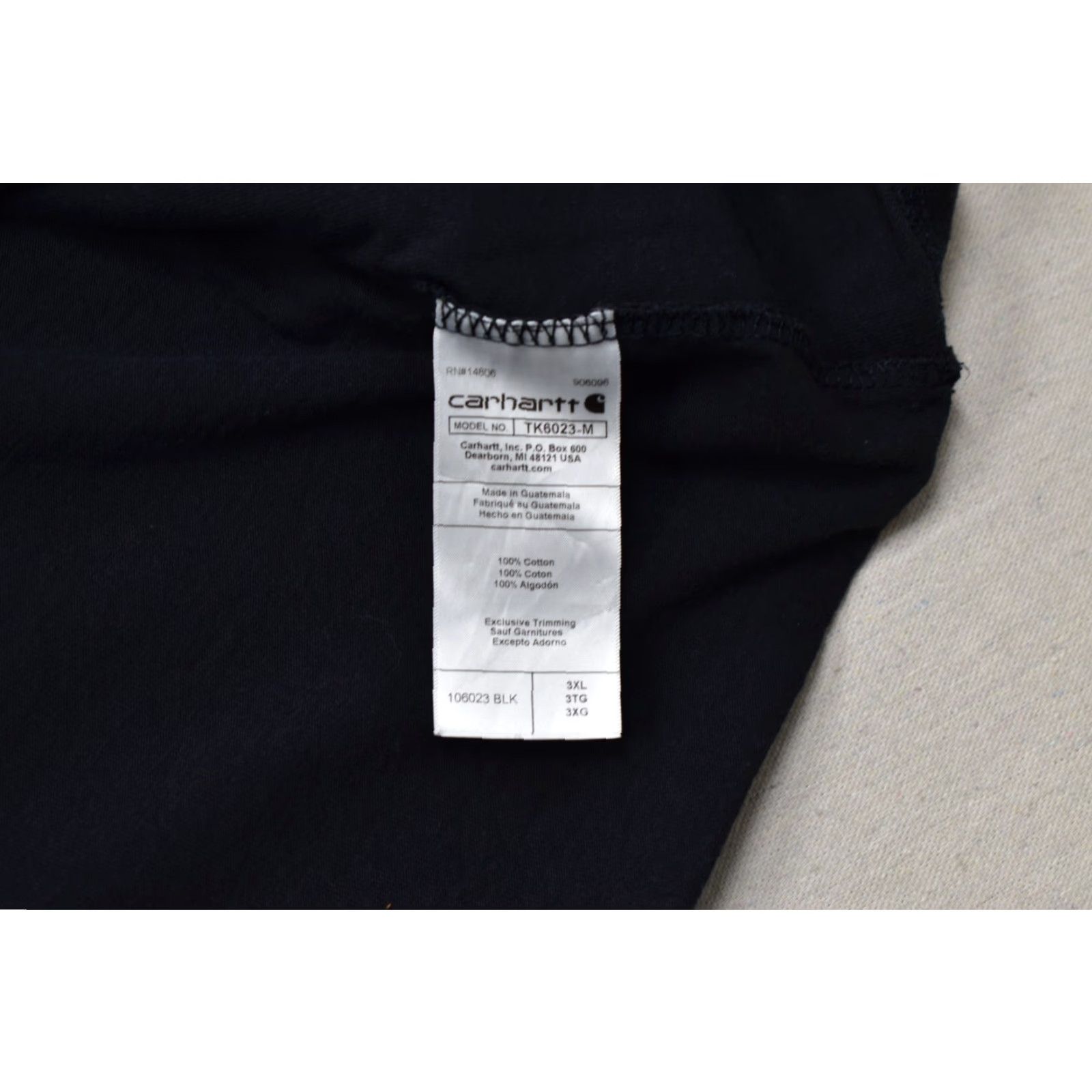 Carhartt Carhartt 3XL Loose Fit Long Sleeve Pocket Tee Black TK6023-M Cotton Logo T-Shirt Mens Size US XXL / EU 58 / 5 - 6 Thumbnail
