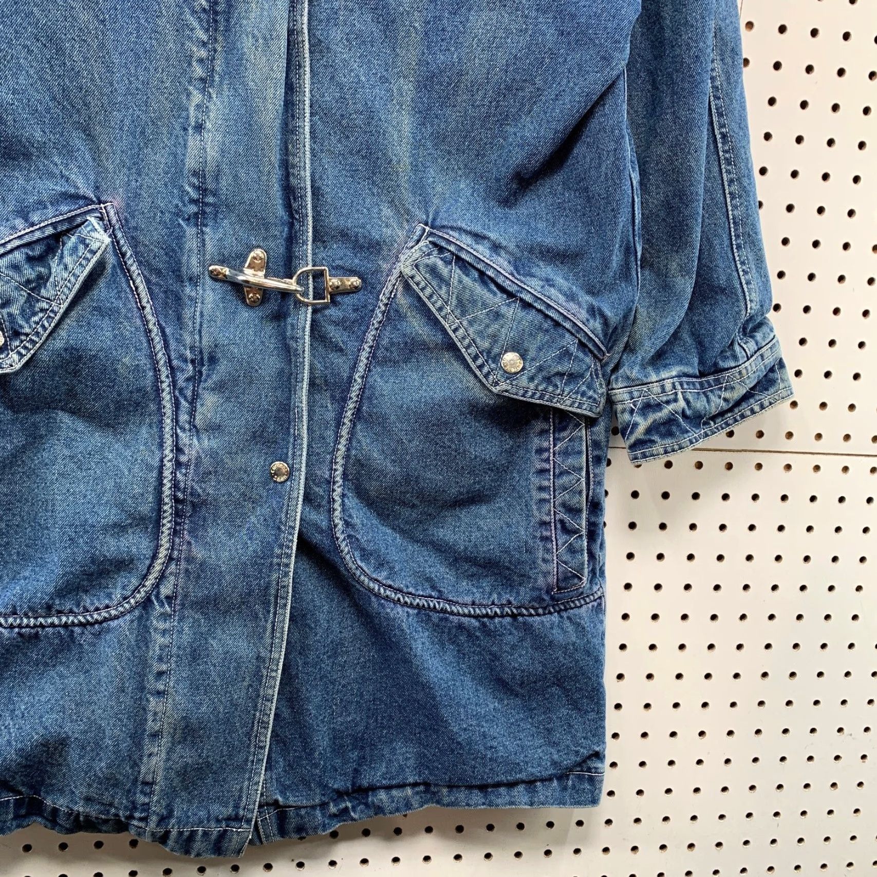 Vintage VINTAGE Current Seen Denim Fireman Hook Denim Coat Womens Small Flannel Lined Shirt Size S / US 4 / IT 40 - 7 Thumbnail
