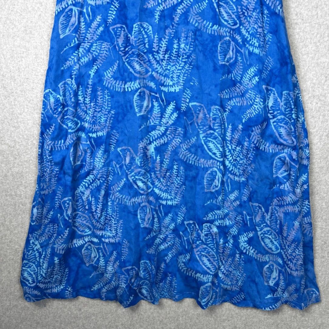 Soft Surroundings Soft Surroundings Dress Womens Medium Blue Batik Floral Cold Shoulder Knee Length A-Line Shirt? Size M / US 6-8 / IT 42-44 - 3 Thumbnail