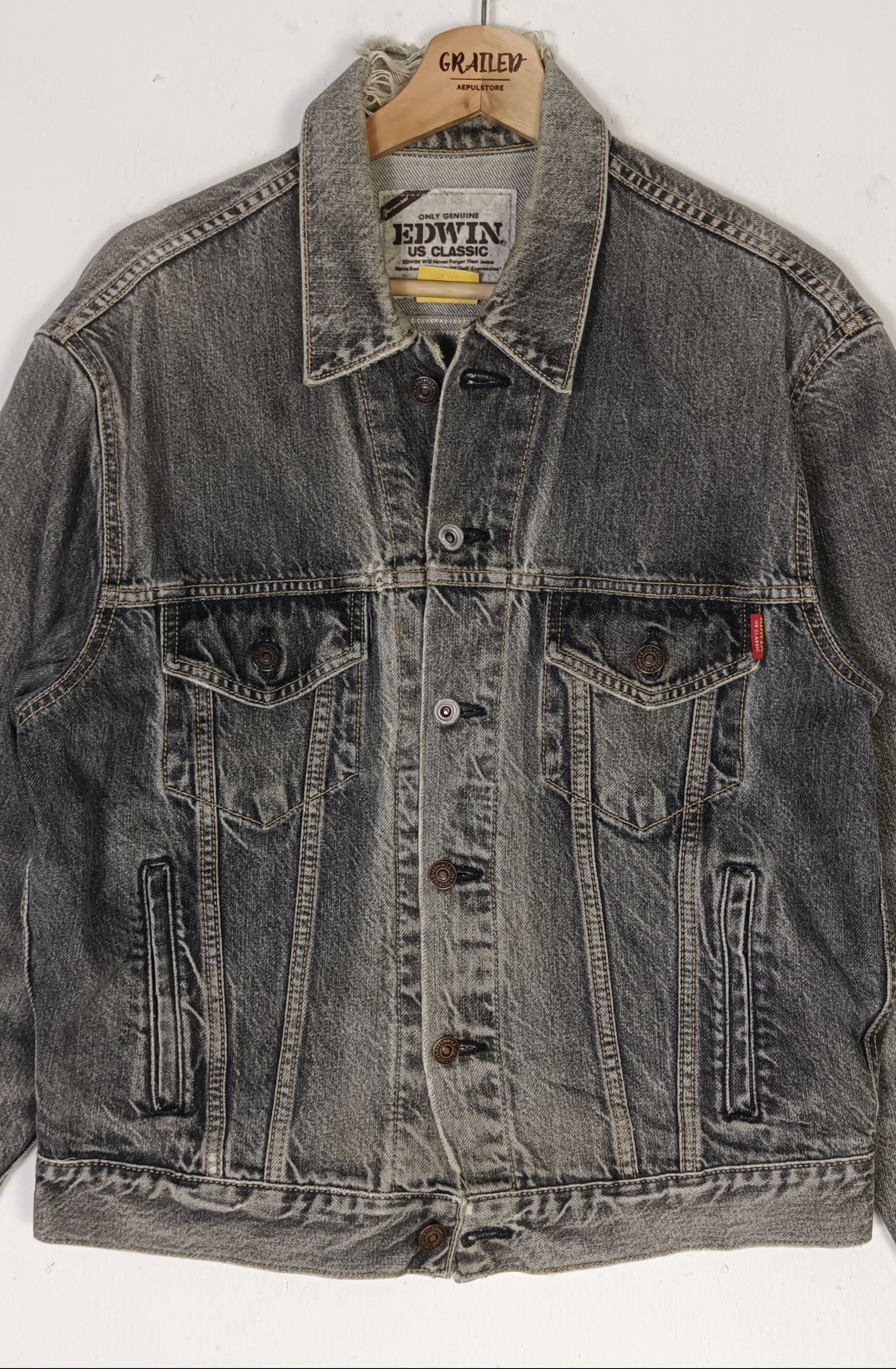 Edwin Edwin Us Classic Style A-01J Distressed Denim Jacket Size US L / EU 52-54 / 3 - 3 Thumbnail