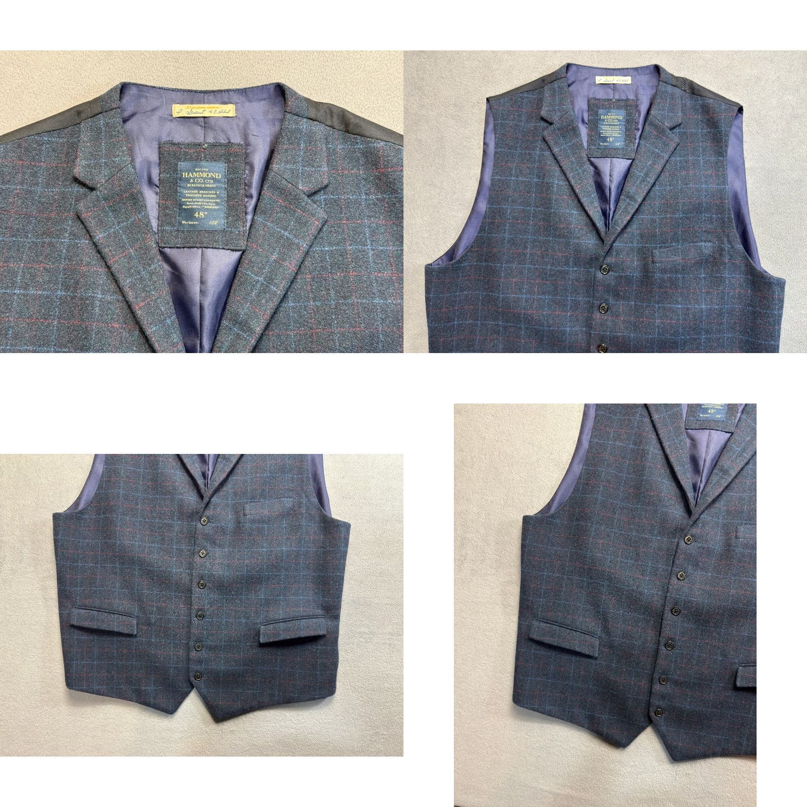 Vintage Hammond & CO. blue vest waistcoat mens size 48 jacket vest waistcoat 3 Piece blue Men 48 Mens Size US M / EU 48-50 / 2 - 8 Thumbnail