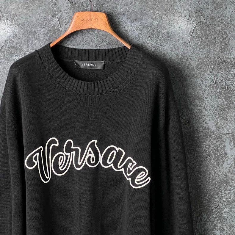 Versace Versace Letter-embroidered cotton sweater Size US S / EU 44-46 / 1 - 3 Thumbnail