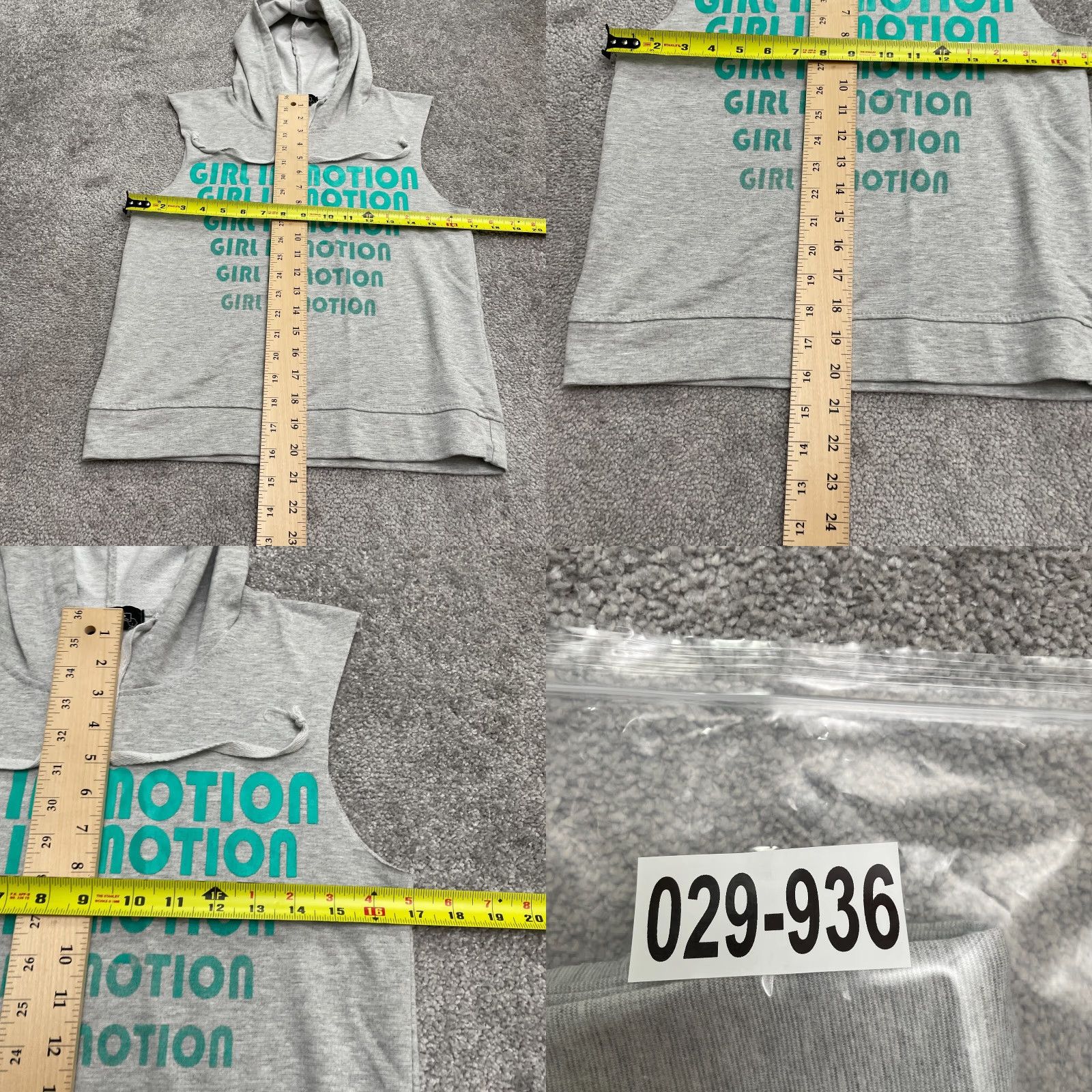 Vintage Hype Graphic Hoodie Sweatshirt Womens Small Gray Muscle Cut Off Casual Pullover Size M / US 6-8 / IT 42-44 - 8 Thumbnail