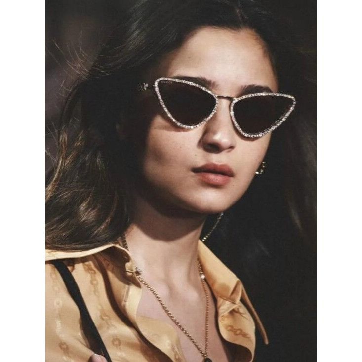 Gucci Gucci GG1569S 003 Sunglasses Gold with White Stone Cat Eye Size ONE SIZE - 3 Thumbnail