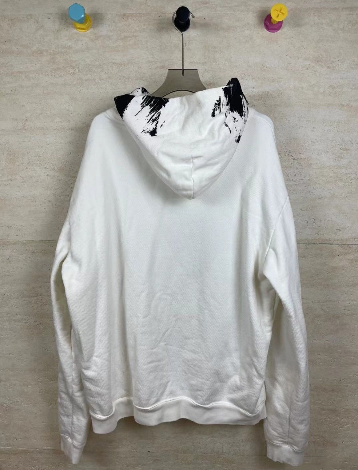 Maison Margiela Maison Margiela White Splash Ink Shield Hoodie Grailed