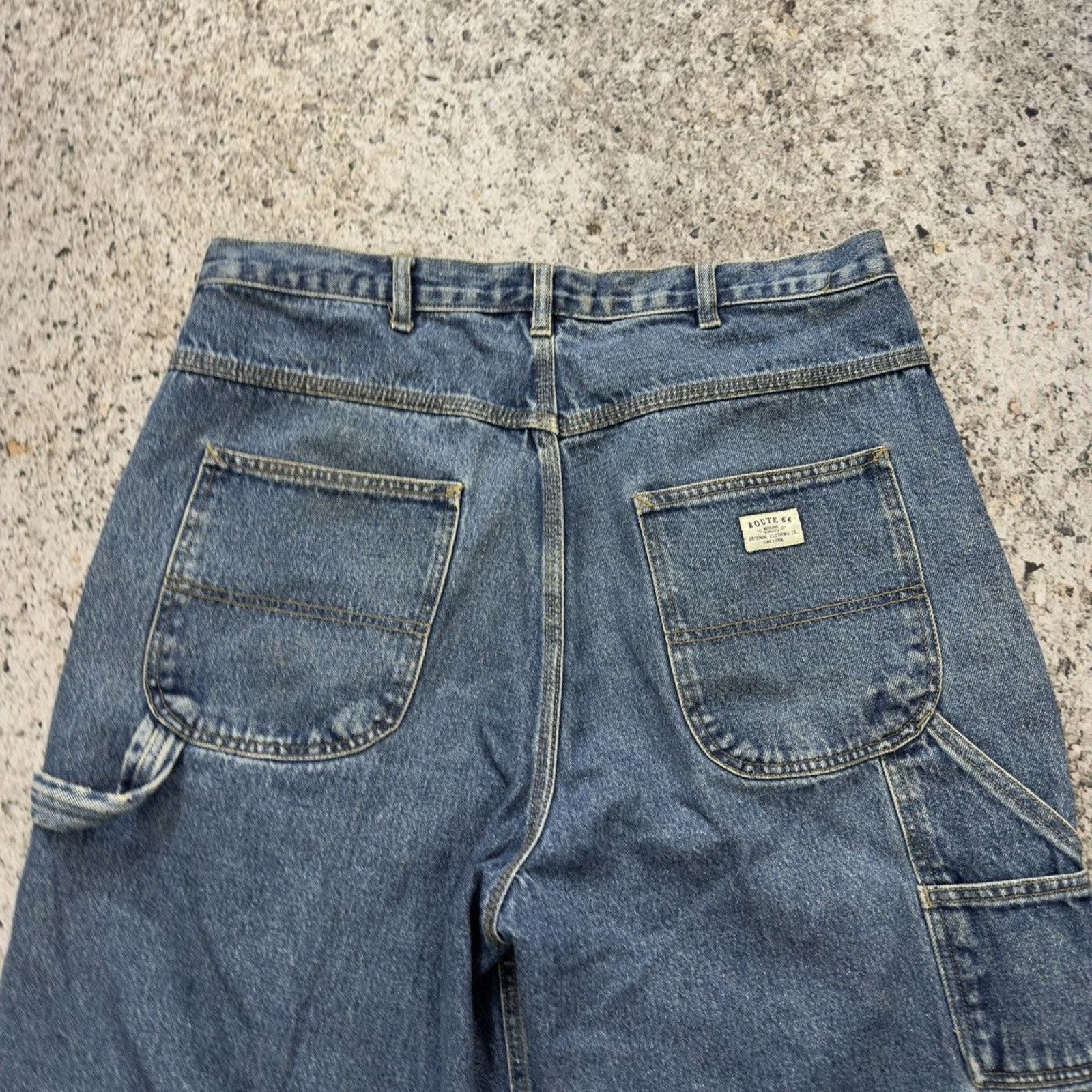 Vintage Faded Thrashed Distressed Denim Carpenter Shorts ERD Grunge Size US 36 / EU 52 - 4 Thumbnail