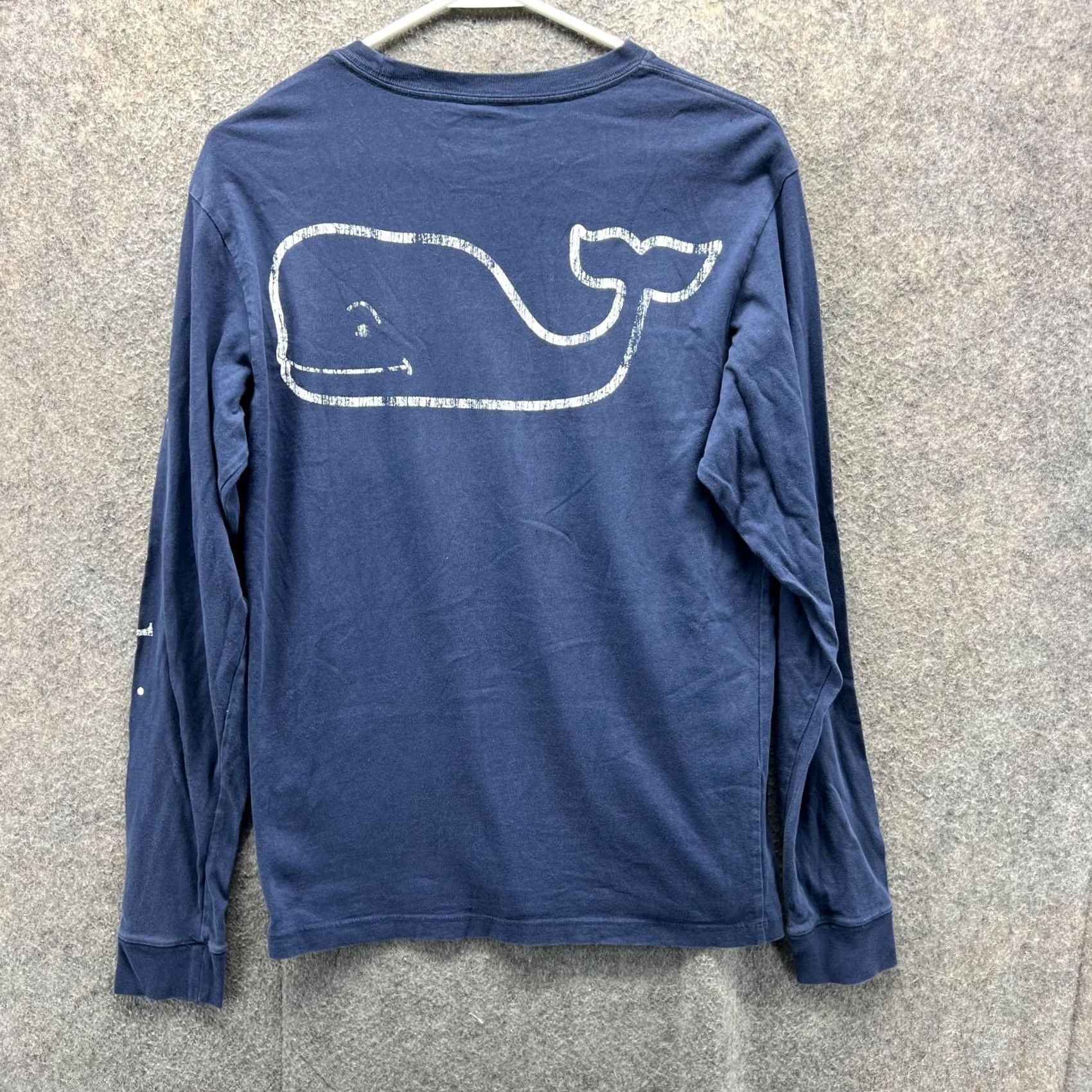 Vineyard Vines Vineyard Vines Shirt Mens XS Navy Long Sleeve Pocket Graphic Big Whale Print Tee Size US XS / EU 42 / 0 - 2 Thumbnail