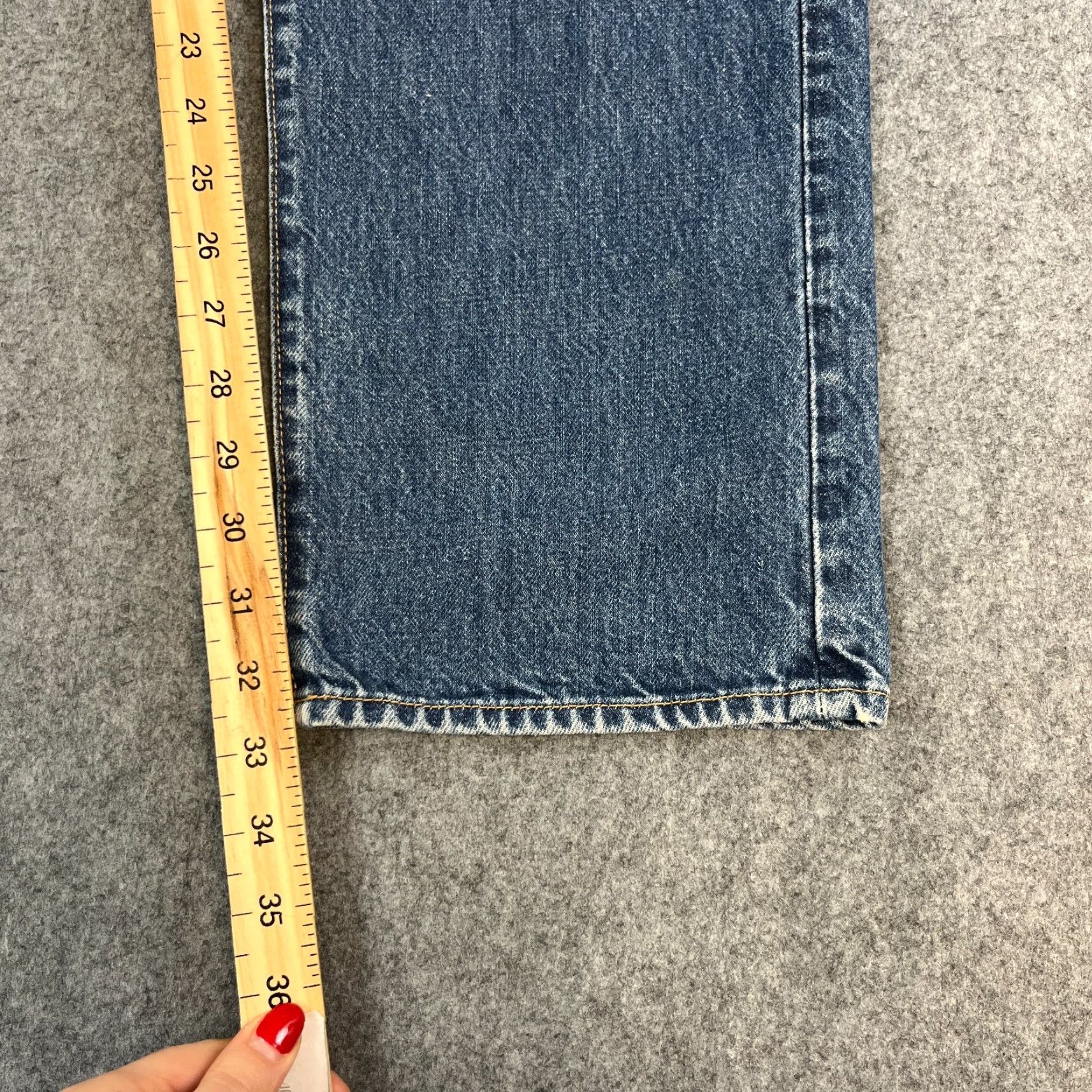 Replay Replay Jeans Relaxed Straight 32 Regular Mens Blue 100% Cotton Vintage Mid Wash Denim - 5-Pocket, Button Closure, Roomy Fit, Anbass, 34 Inside Leg Size US 32 / EU 48 - 4 Thumbnail