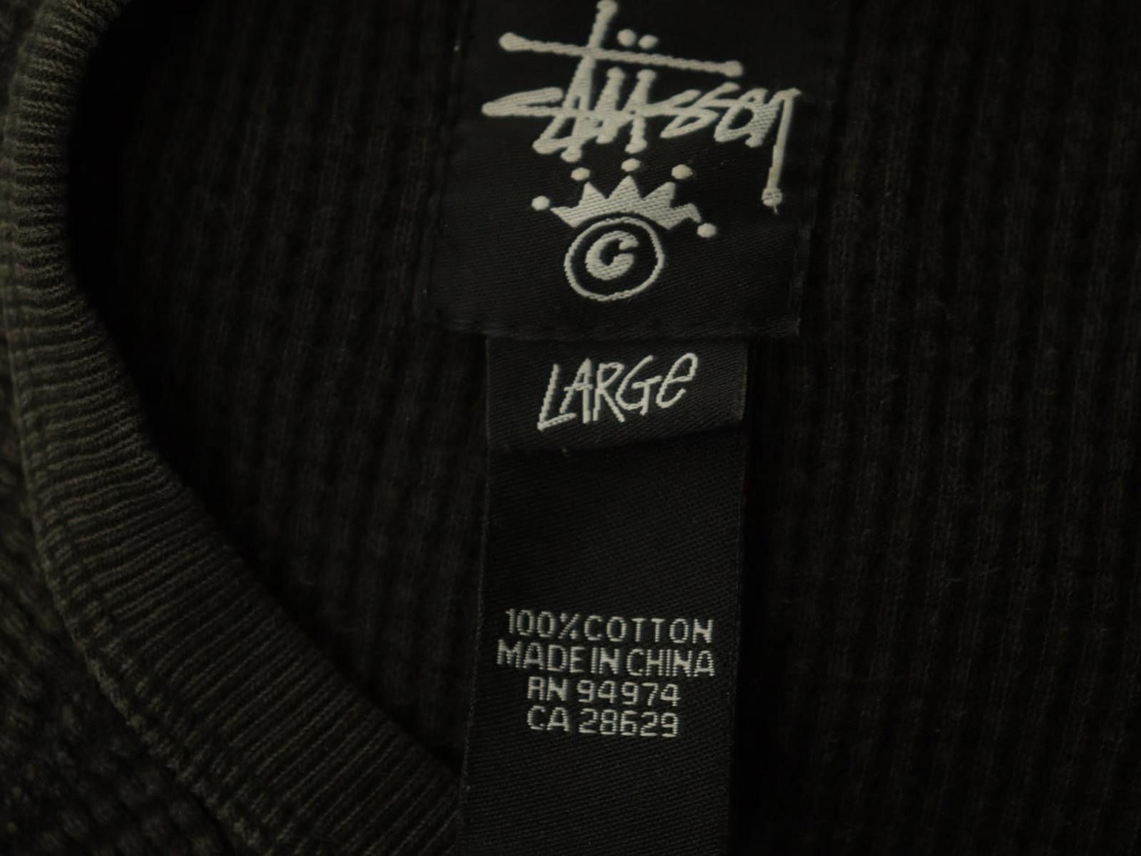 Stussy Stussy Green 100% Cotton Crew Neck Casual Waffle Top Size L Size L / US 10 / IT 46 - 10 Thumbnail