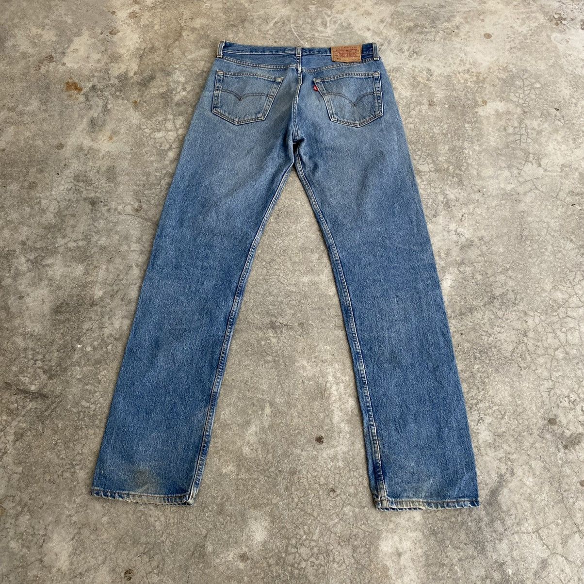 Levi's Size 32x34.5 Vintage 1998 Levis 501 Faded Blue Denim Jeans Size US 32 / EU 48 - 8 Thumbnail