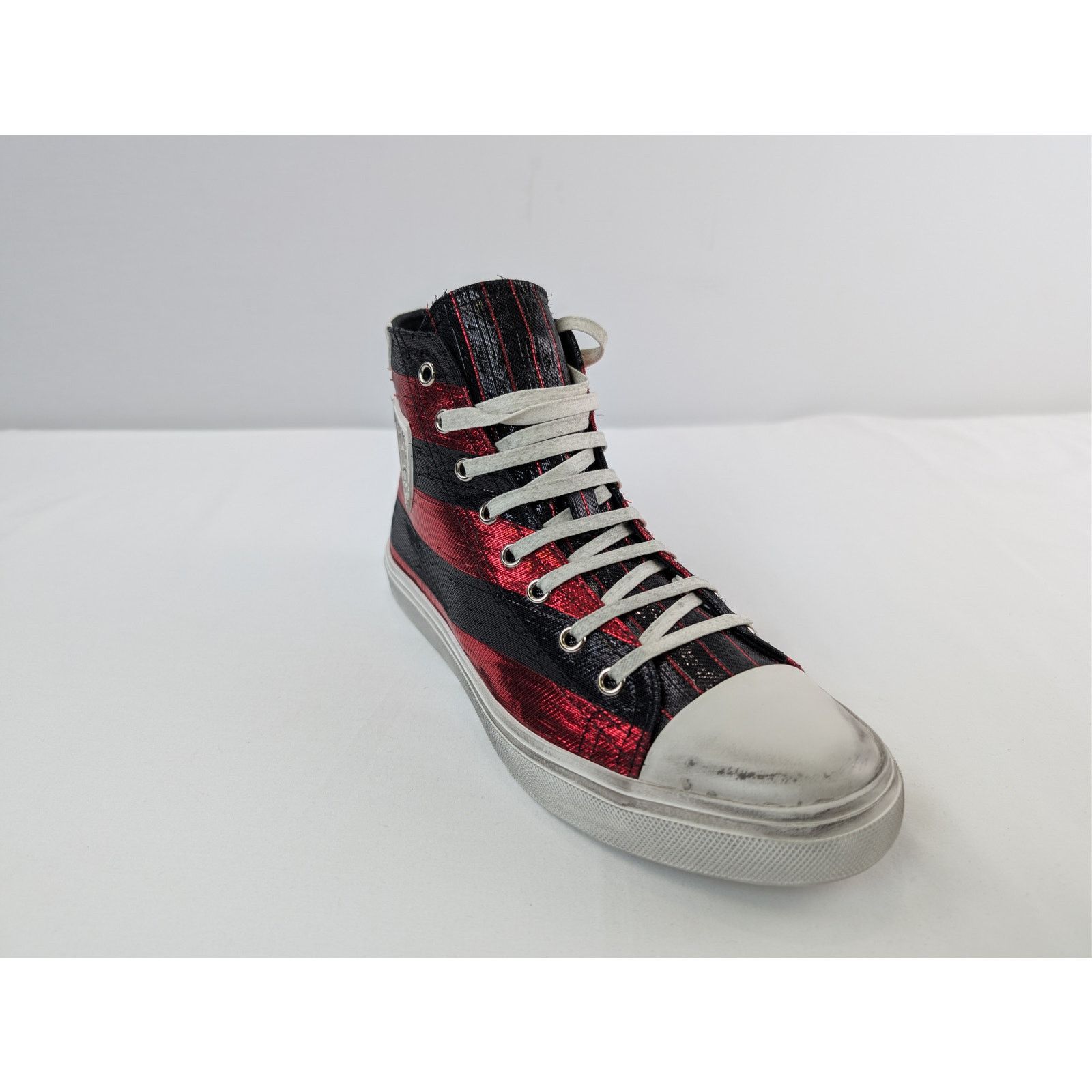Saint Laurent Paris o1rshd1 Bedford Di Patch High-Top Sneakers in Red / Black Size US 7 / EU 40 - 3 Thumbnail