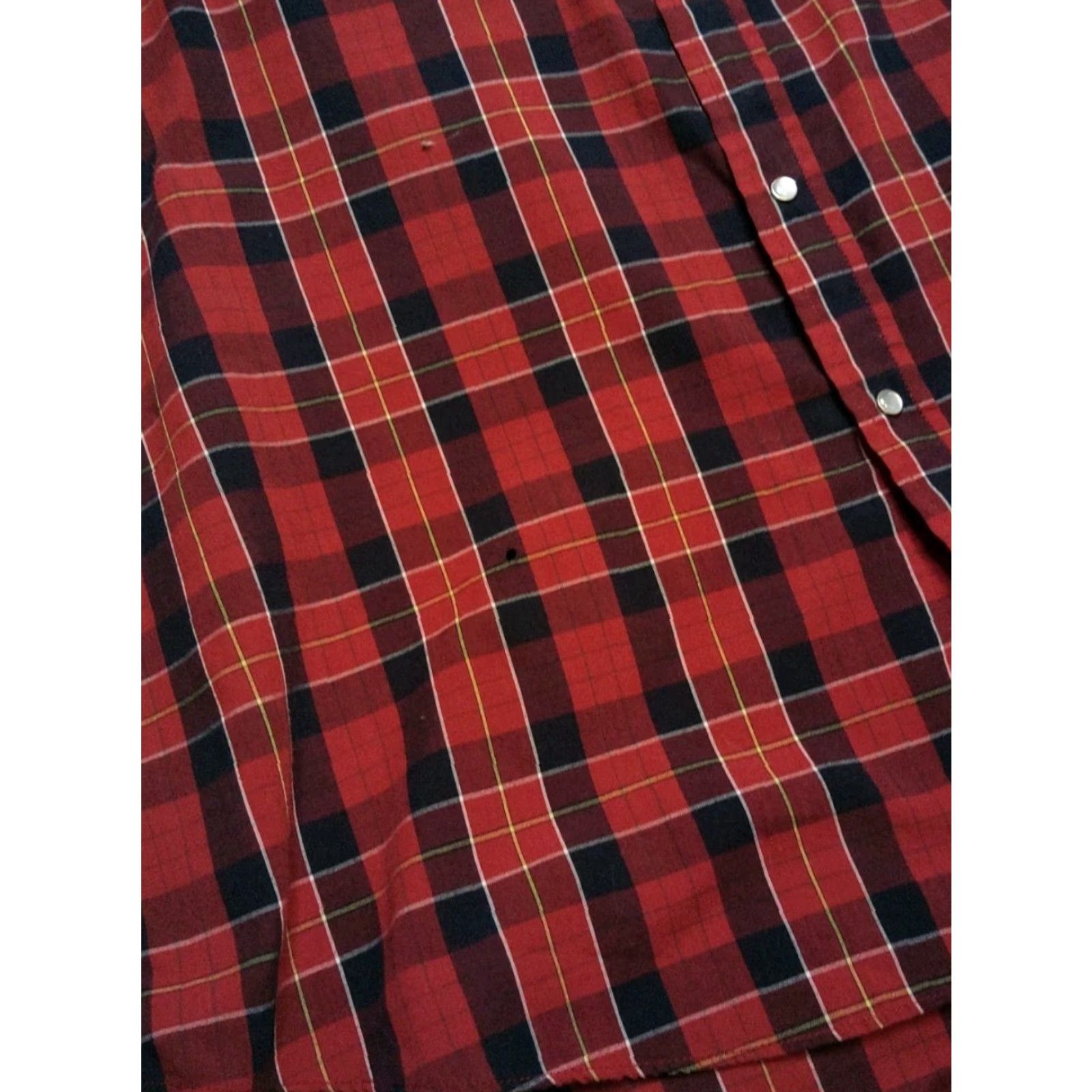 Vintage Ely Cattleman Western Red Plaid Shirt Mens L Short Sleeve Pearl Snap Cowboy Western 90s USA Buttons Pockets Cotton Blend Vintage Size US L / EU 52-54 / 3 - 6 Thumbnail