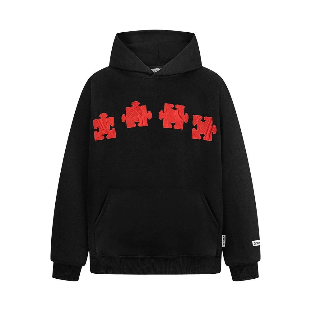 Men's puzzle embroidered loose casual hoodie