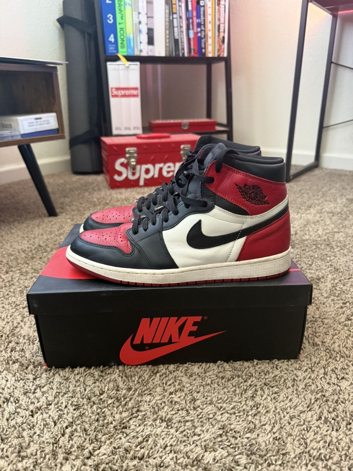 Jordan Brand 2018 Jordan 1 Bred Toe Size 13 Size US 13 / EU 46 - 3 Thumbnail