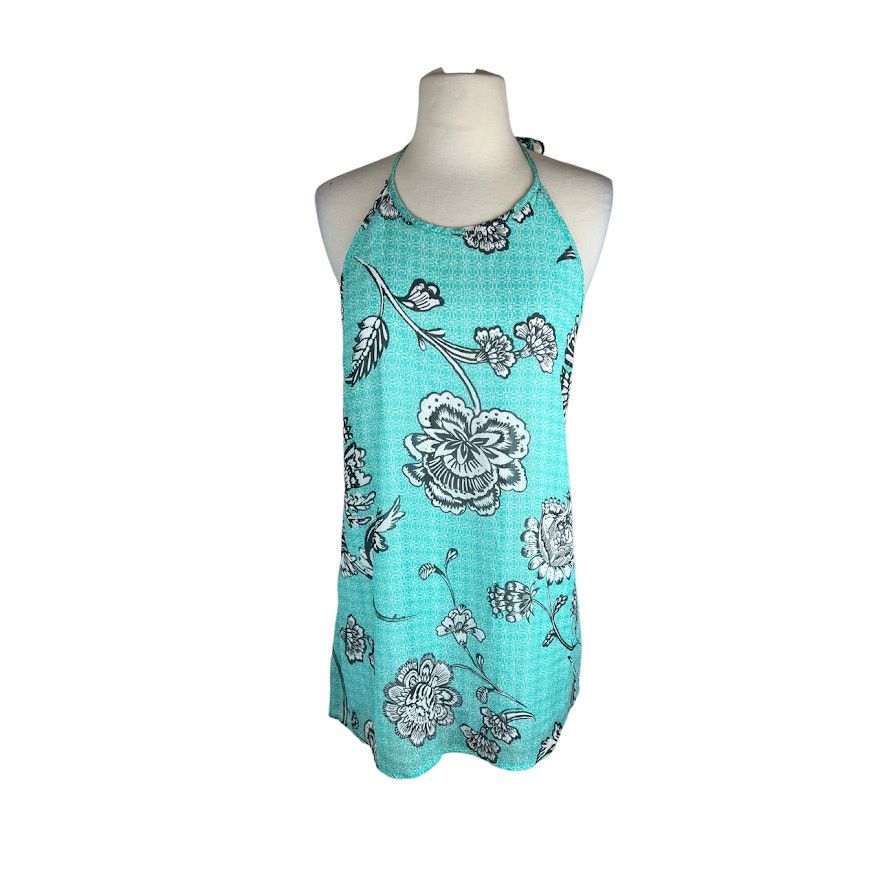 Vintage 2 hearts | Floral Print Backless Halter Dress | Small Size S / US 4 / IT 40 - 4 Thumbnail