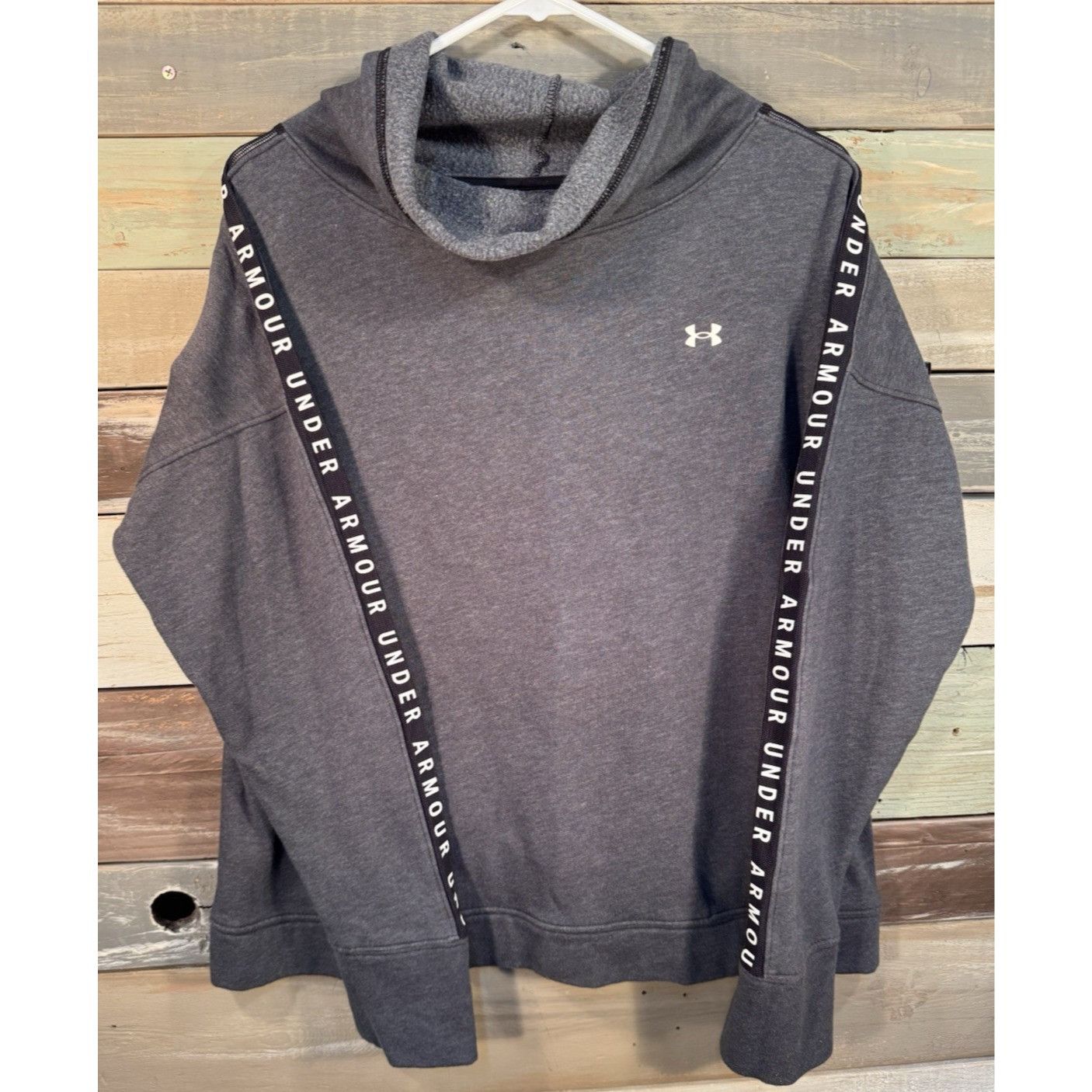 Under Armour UNDER ARMOUR Women's Gray Fleece Loose Turtleneck Pullover H Size L / US 10 / IT 46 - 9 Thumbnail