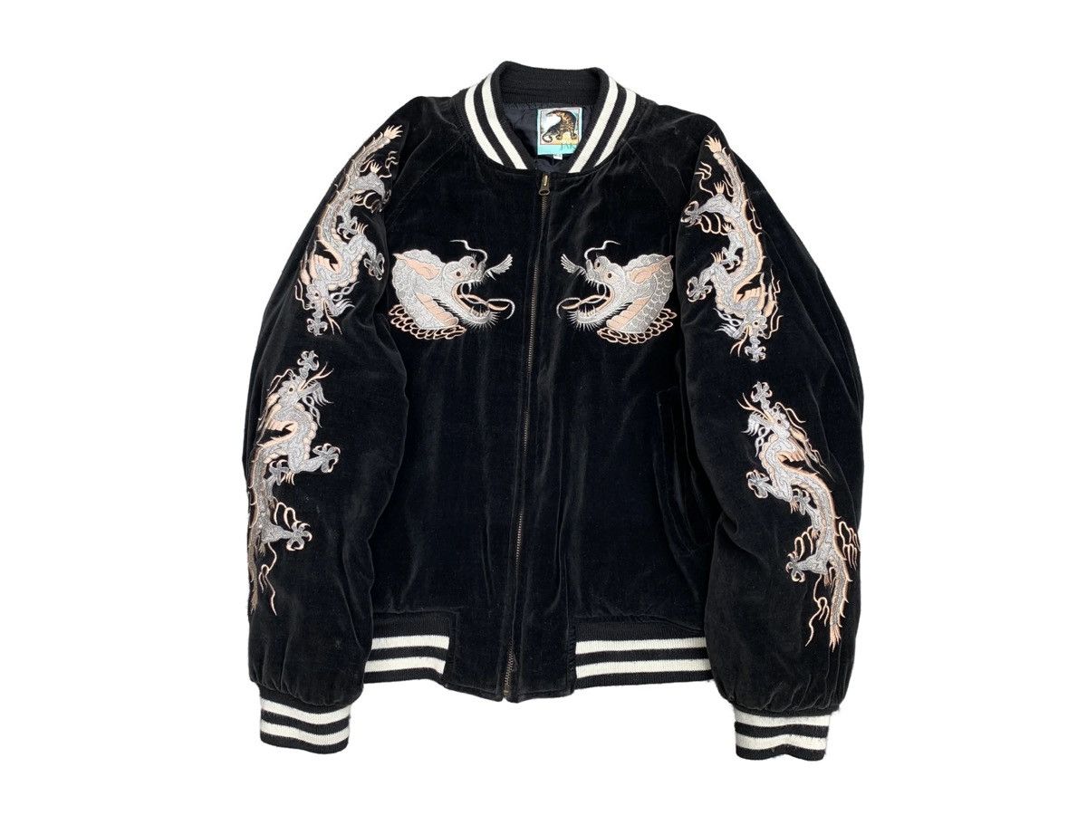 Vintage sukajan jacket art howaito ryu (white dragon) tag by JAKE Size US L / EU 52-54 / 3 - 1 Thumbnail