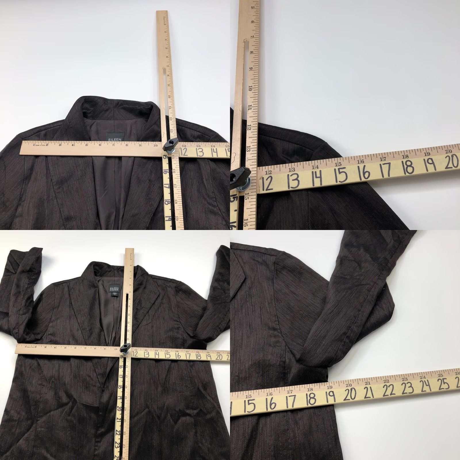 Eileen Fisher Eileen Fisher Blazer Style Jacket Lightweight Silk Cardigan Front Open Small Brown Women's S Long Sleeve Button Closure Mid-Length Vintage No Size S / US 4 / IT 40 - 8 Thumbnail