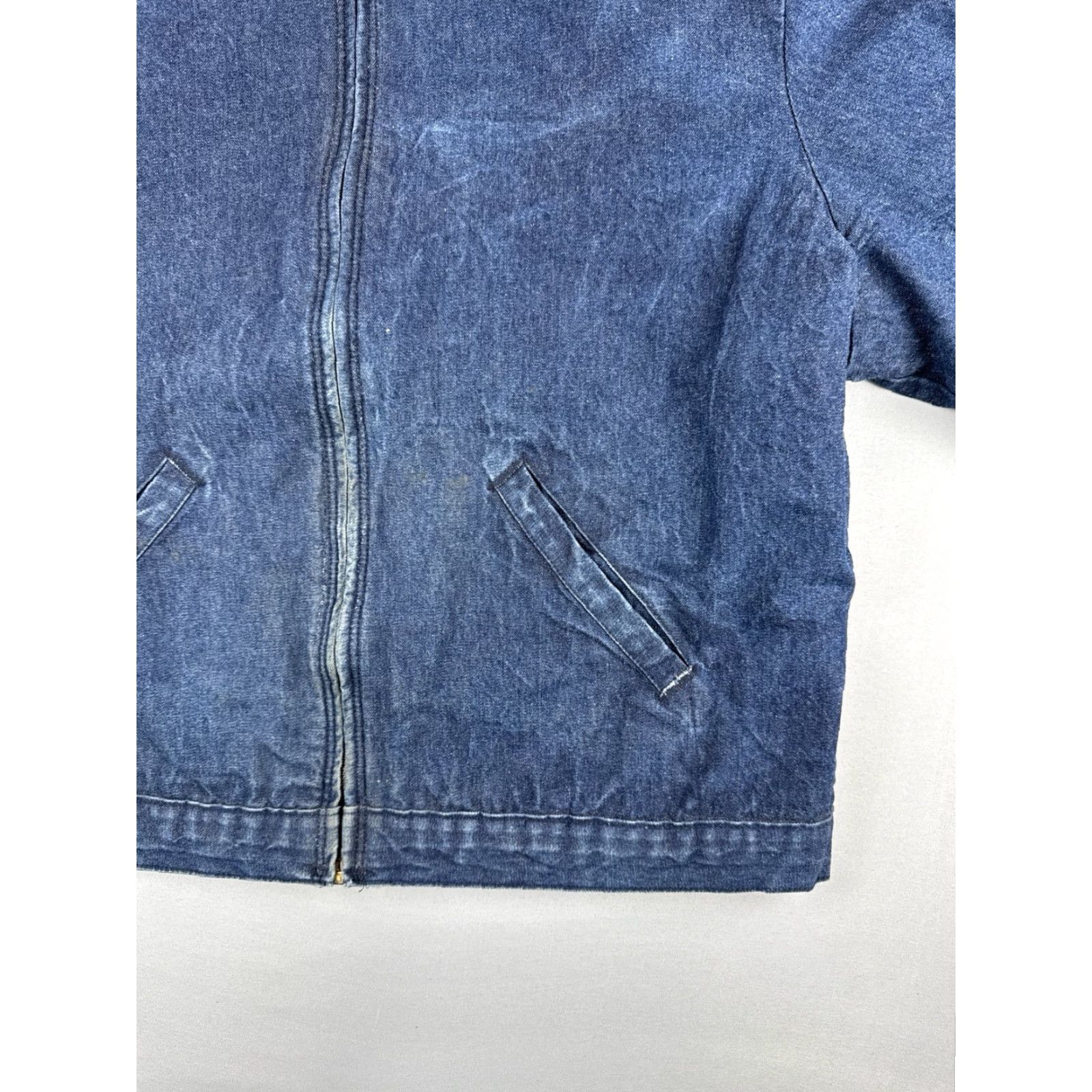 Denime VINTAGE Big Ben Denim Jacket 48 Regular Blue 80s Blanket Lined Zip Workwear Mens XL 48 Regular Mens Bomber Jacket Size US M / EU 48-50 / 2 - 5 Thumbnail