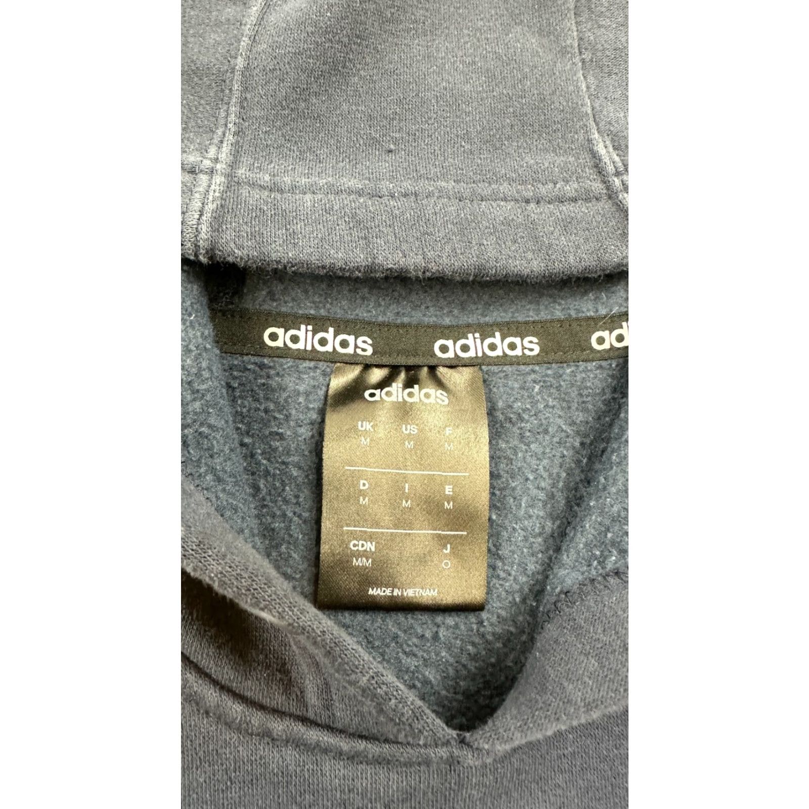 Adidas Adidas Hoodie Mens Medium Blue Striped Pullover Sweatshirt 3 Stripe Logo Kangaroo Pocket Outdoor Size US M / EU 48-50 / 2 - 5 Thumbnail