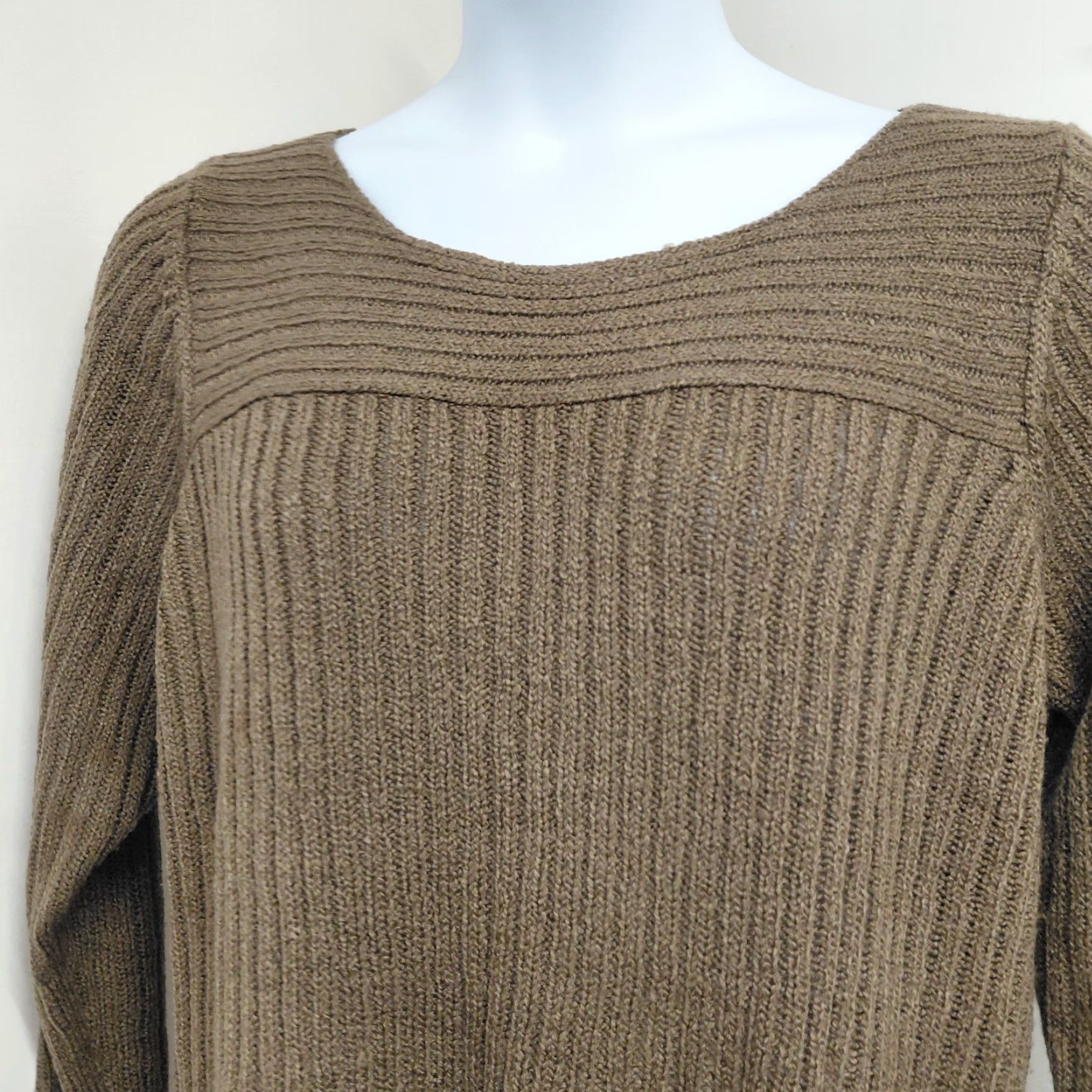 Avenue Avenue Design Sweater Women’s Size 18/20 Plus Brown Ribbed 3/4 Sleeve Knit Pullover All Seasons Size XXL / US 16-18 / IT 52-54 - 4 Thumbnail