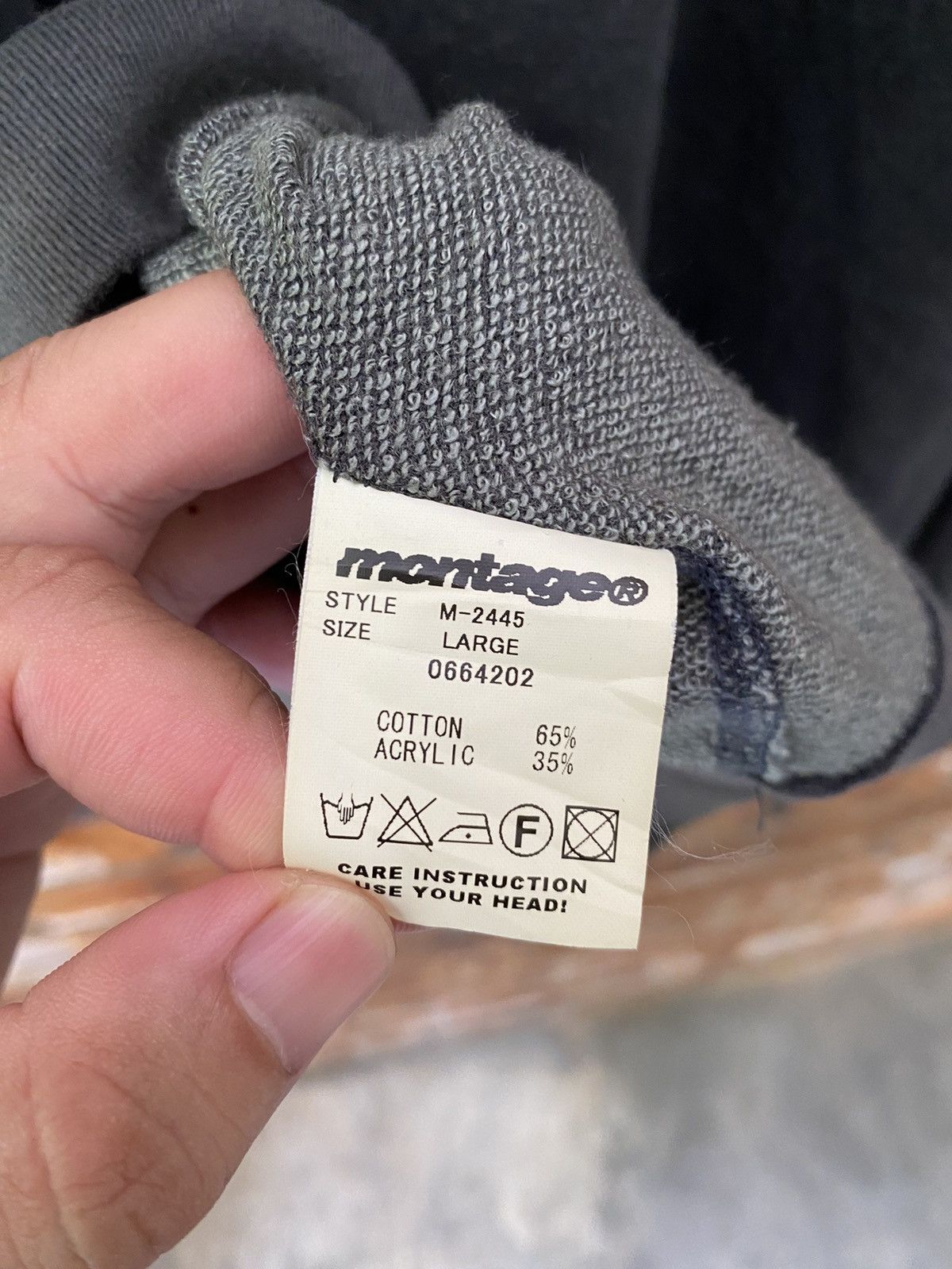 Japanese Brand × Lad Musician × Montage Vtg Montage Japan distress Fuck all fringe sweat Size US L / EU 52-54 / 3 - 14 Thumbnail