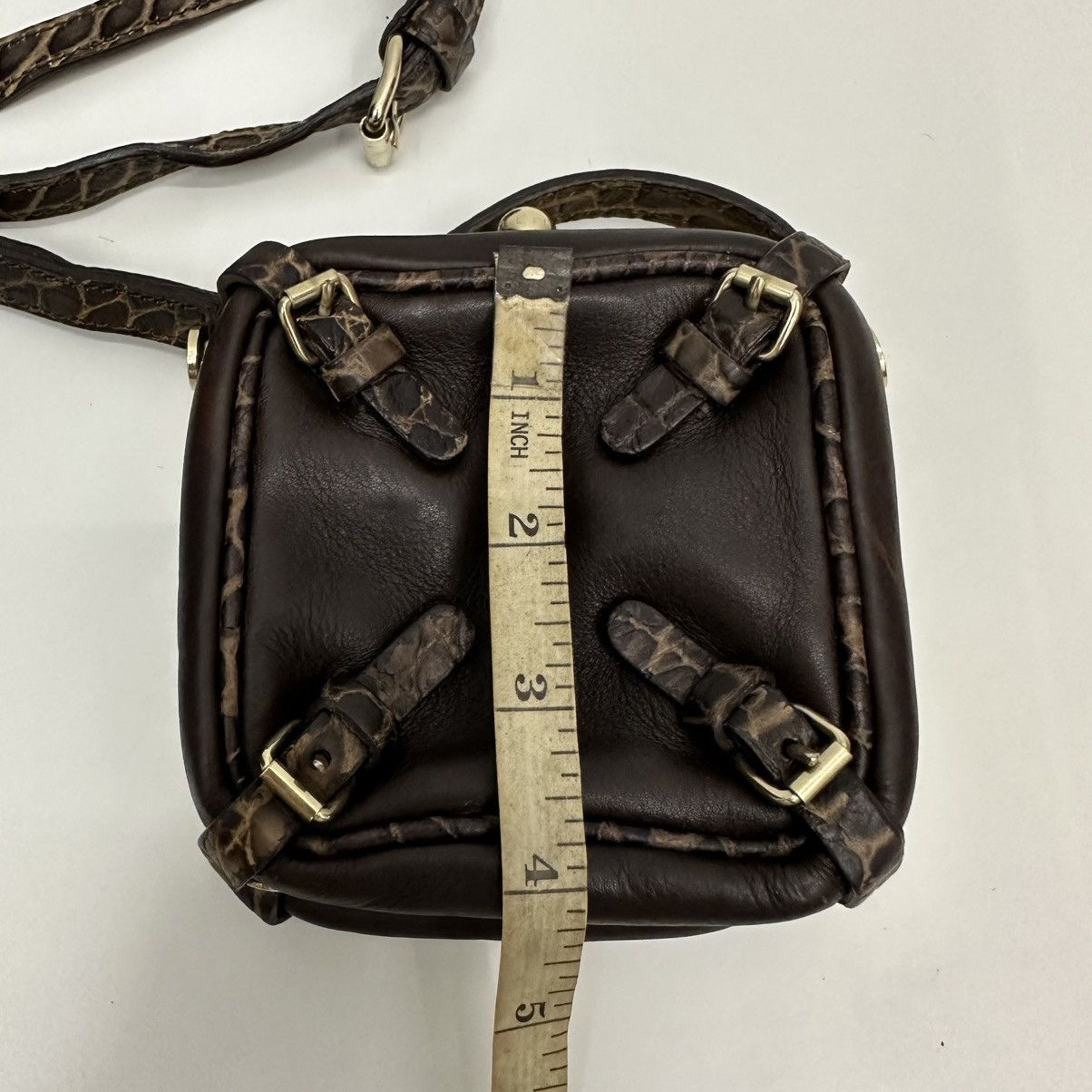 Celine ‼️YES‼️ AUTHENTIC CELINE LEATHER TRUNKETTE MINI CROSSBODY BAG Size ONE SIZE - 16 Thumbnail