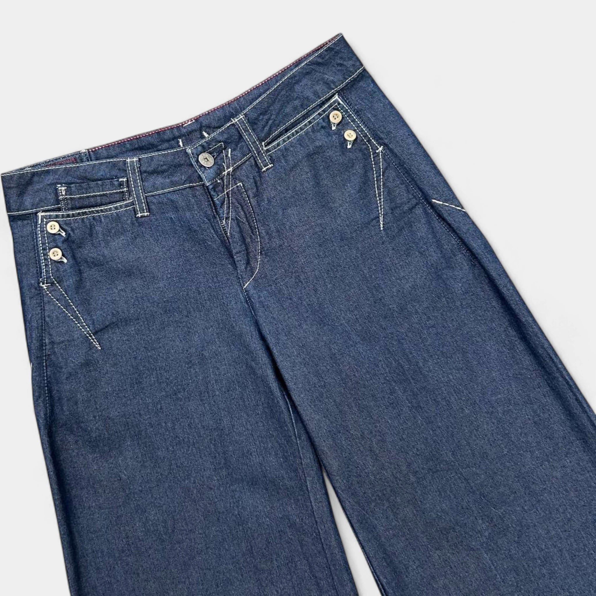 Other Marithé + François Girbaud Classic Wide Leg Dark Denim Three Size 27" / US 4 / IT 40 - 2 Thumbnail