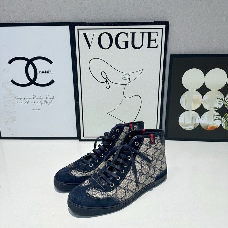 Gucci Gucci Logo High-Top Casual Sneakers Size US 7.5 / EU 40-41 - 1 Thumbnail
