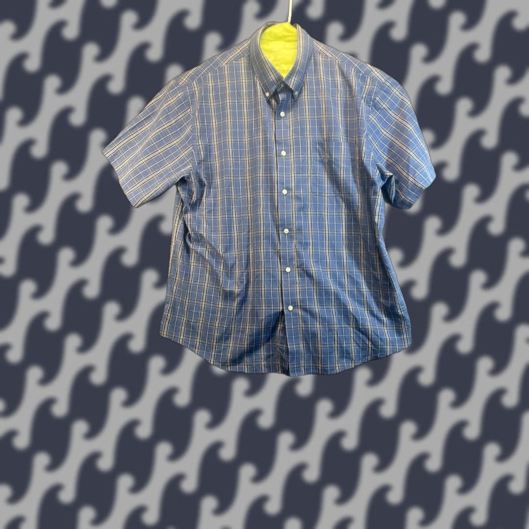 Arrow Arrow Shirt Mens XL Blue Plaid Short Sleeve Cotton Blend Classic Preppy Shirt XL Mens Blue Plaid Short Sleeve Cotton Blend Arrow Polo Shirt Size US XL / EU 56 / 4 - 1 Thumbnail