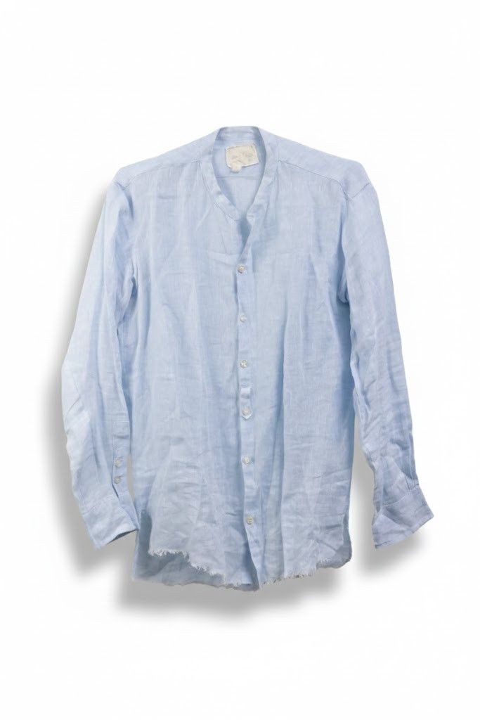 Greg Lauren "The studio shirt" baby blue patchwork linen Size US S / EU 44-46 / 1 - 1 Thumbnail