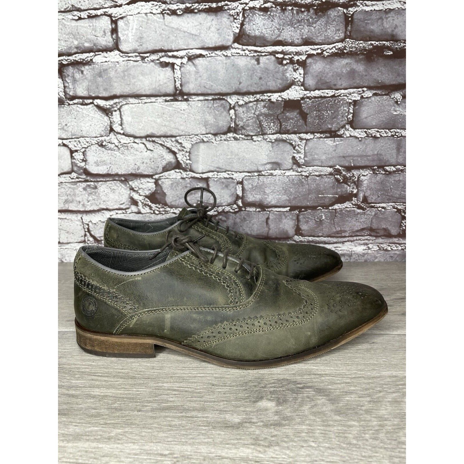 Steve Madden Steve Madden Iggy Green Leather Handcrafted Wingtip Oxfords Size US 10 / EU 43 - 10 Thumbnail