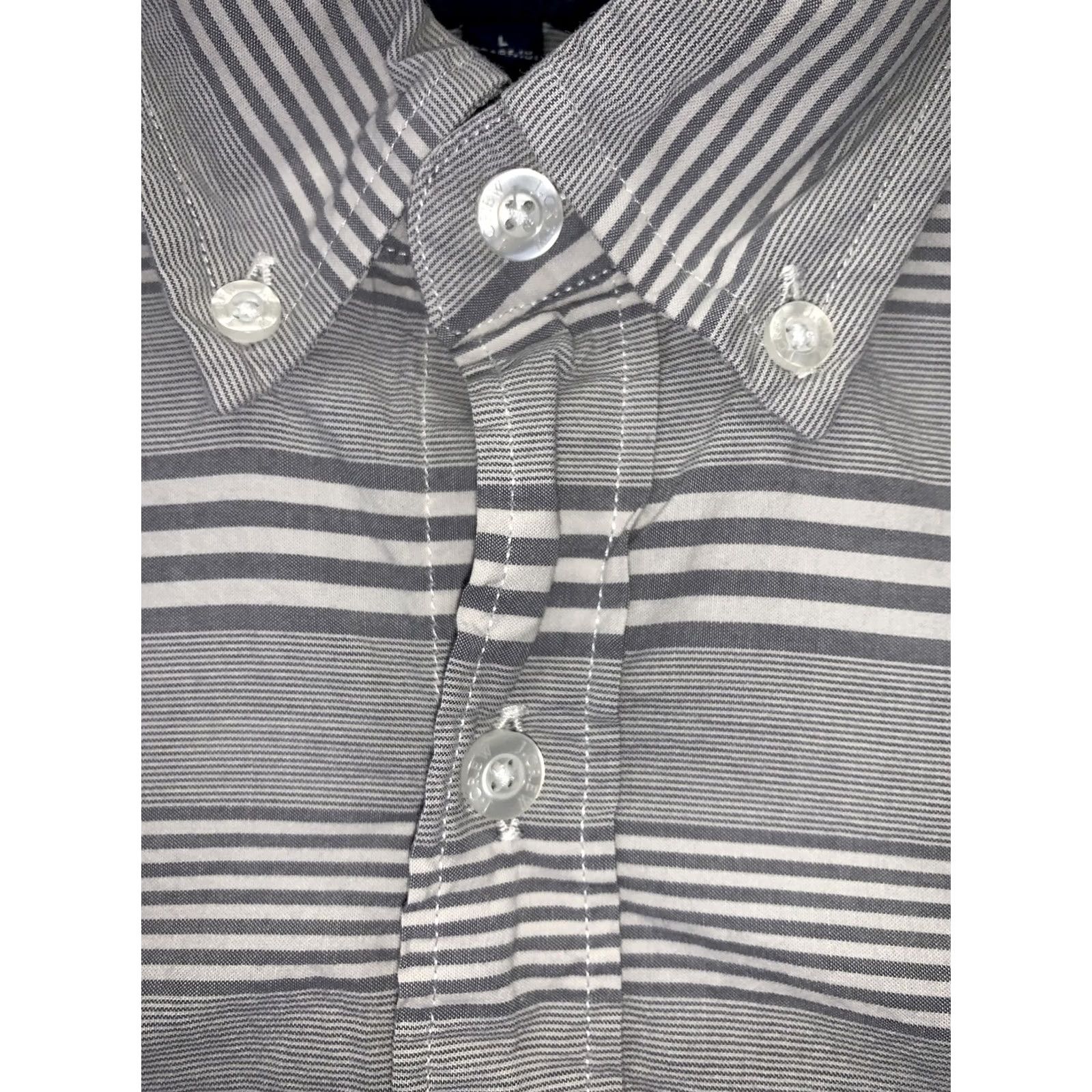 J.Crew J.CREW Gray White Stripe Button-Down Shirt Mens L Size US L / EU 52-54 / 3 - 4 Thumbnail