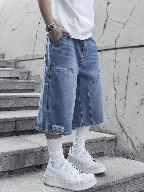Jean Vintage retro Shorts Jorts jeans washed Size US 31 - 3 Thumbnail