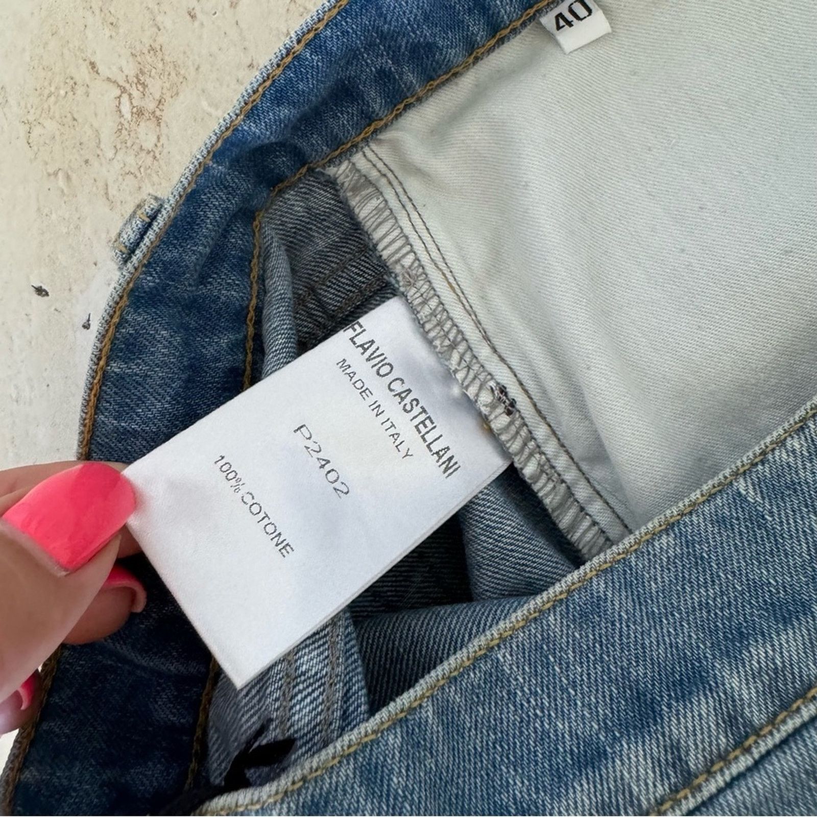 Other New! Flavio Castellani Jeans Shorts, Size 40 Crystals/Pearls Size 27" / US 4 / IT 40 - 10 Thumbnail